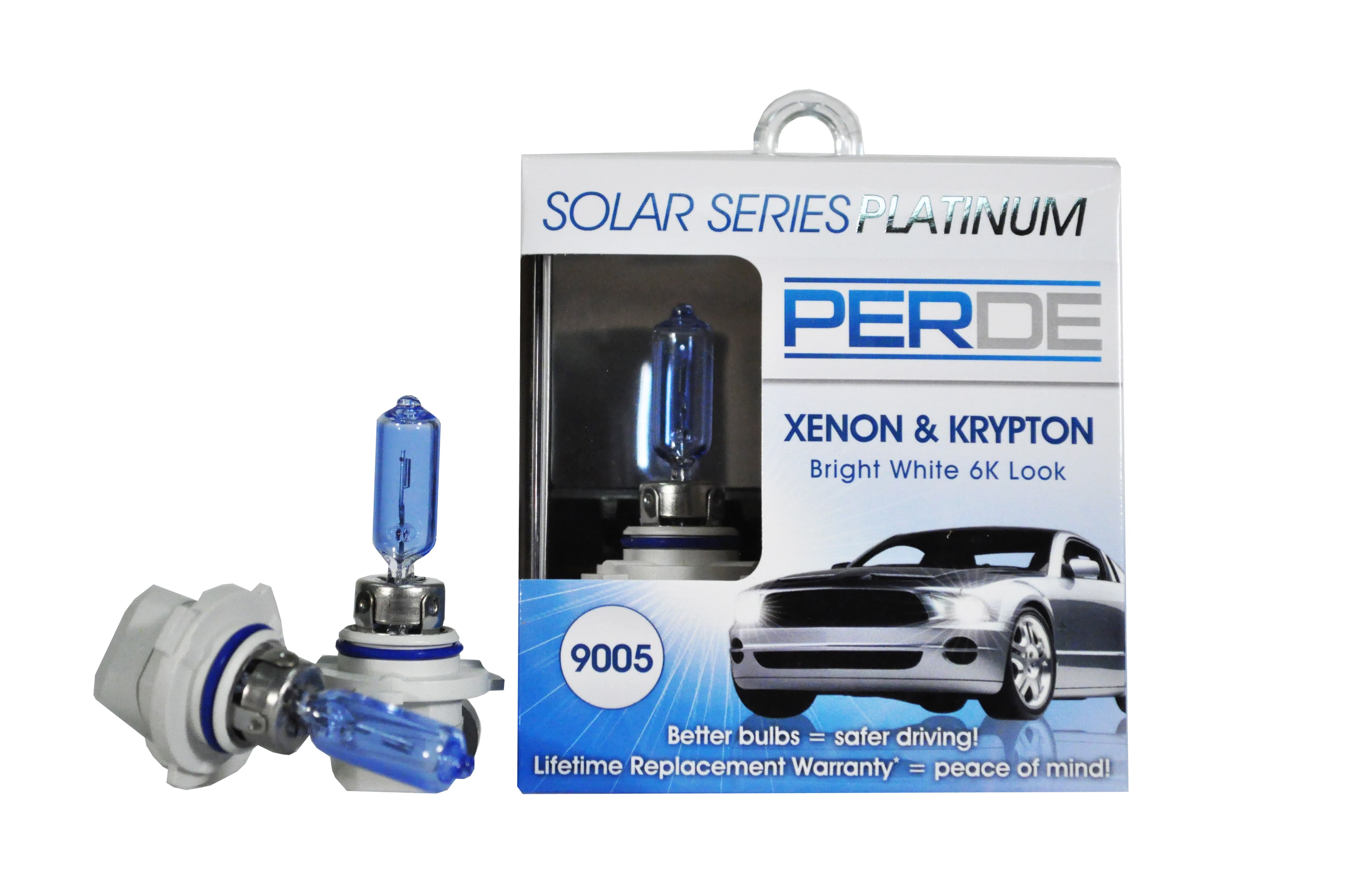 PERDE Replacement for Solar Series Xenon Platinum 9005 Halogen Bulbs (Set; Pair)