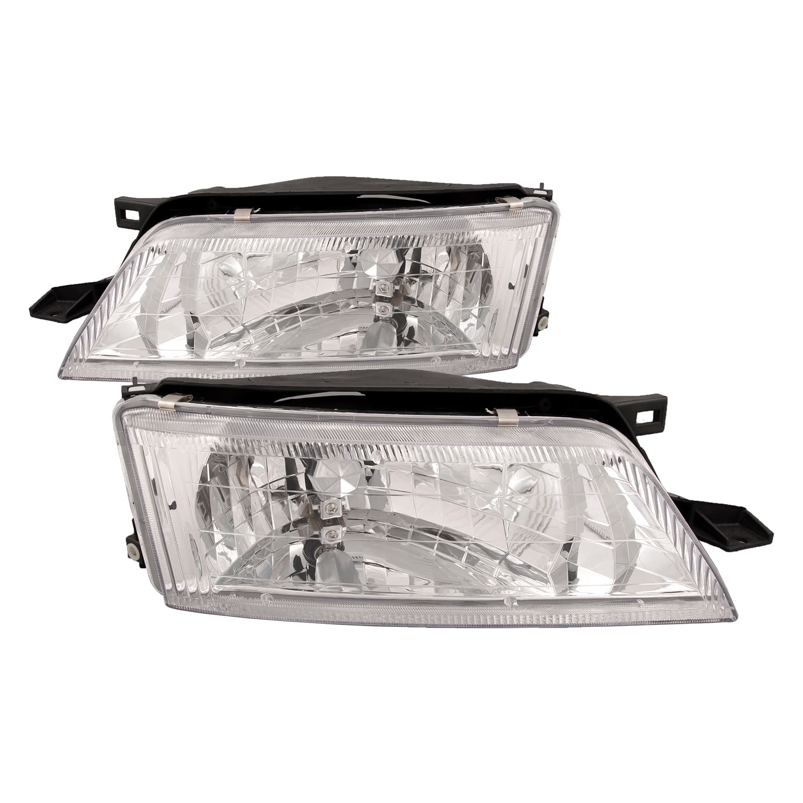 Headlight Pair Compatible With Nissan Maxima 1997-1999 Includes Left Driver and Right Passenger Side Headlamps