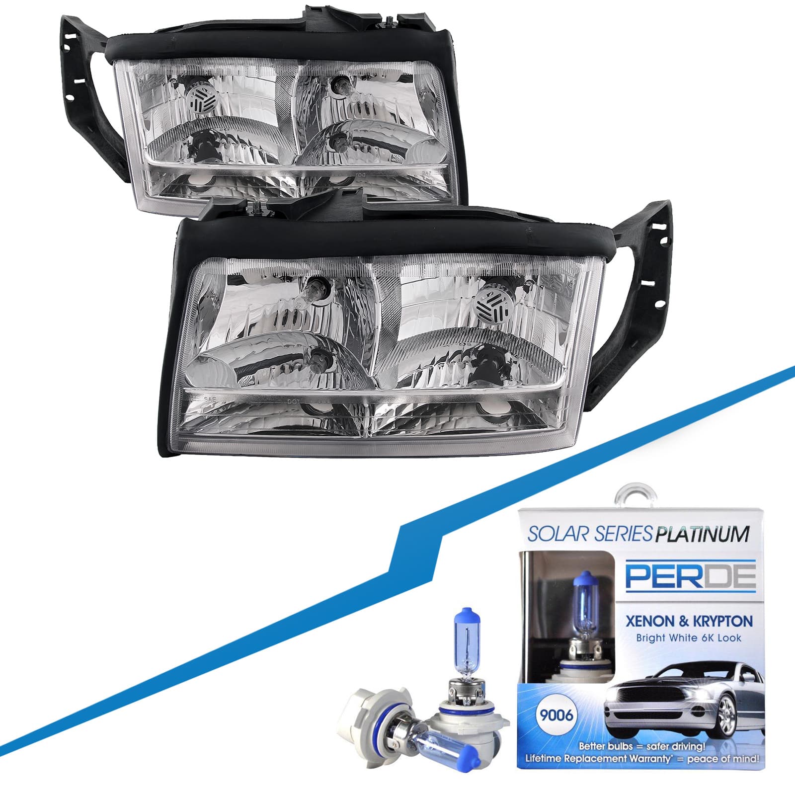 1997-1999 Cadillac Deville Headlights Halogen Set w/Xenons Fits 1997-1999 Cadillac Deville