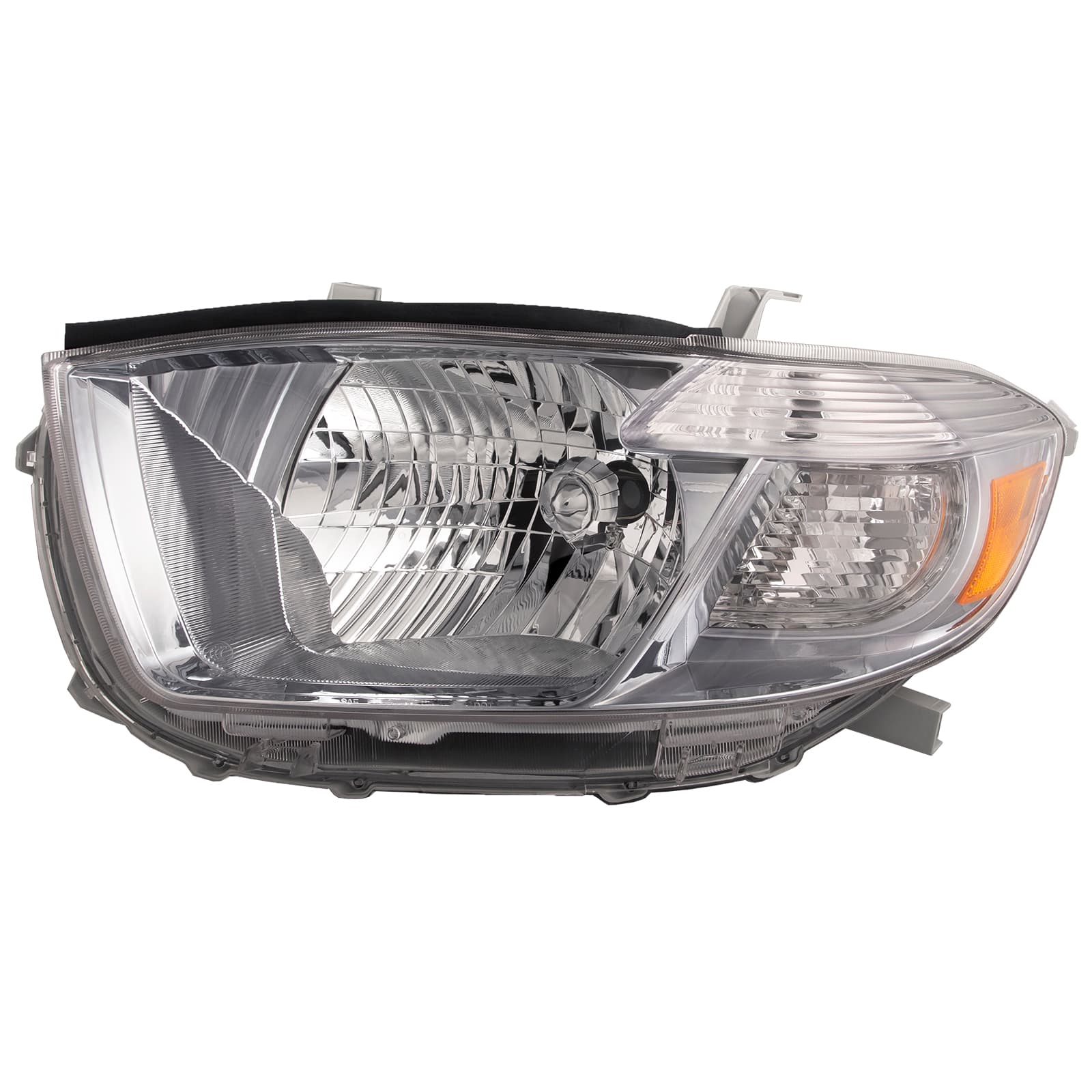 2008-2010 Toyota Highlander Halogen Headlight Black (Japan Built) Driver Left Side Assembly Fits 2008-2010 Toyota Highlander
