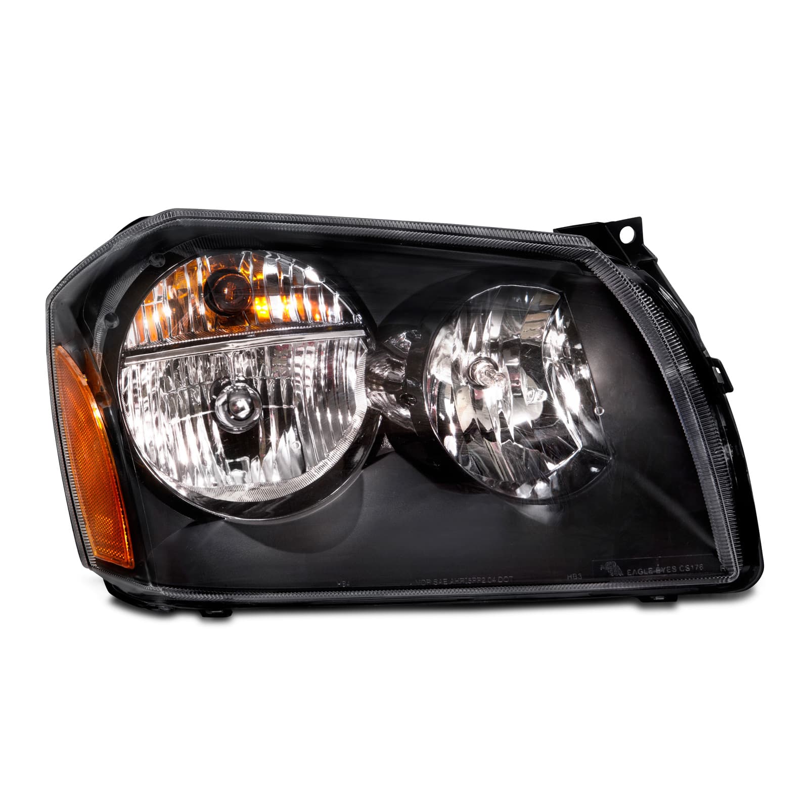 2005-2007 Dodge Magnum Black Passenger Side Halogen Headlight