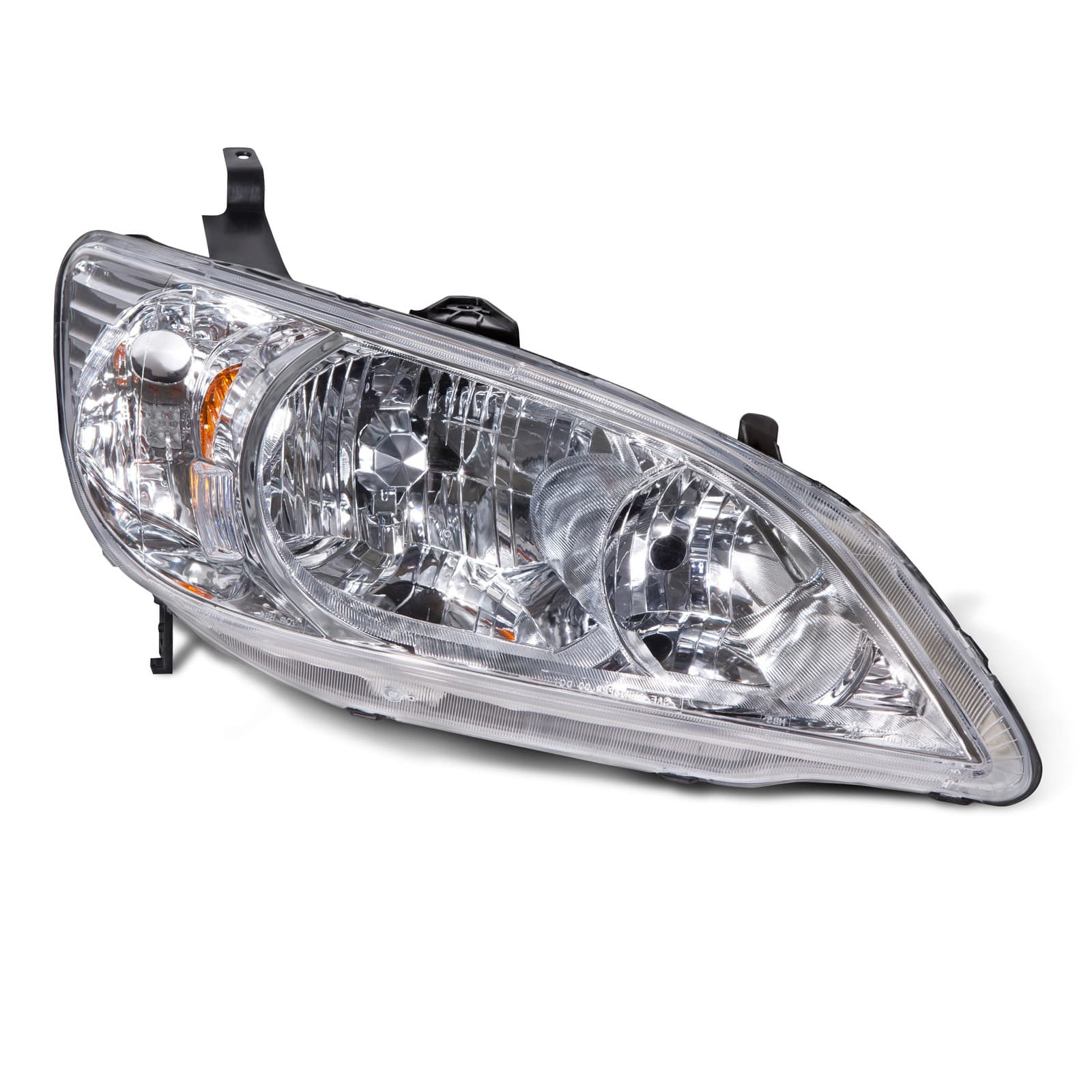 2004-2005 Honda Civic Headlight Halogen Chrome Right Passenger For 2004-2005 Honda Civic
