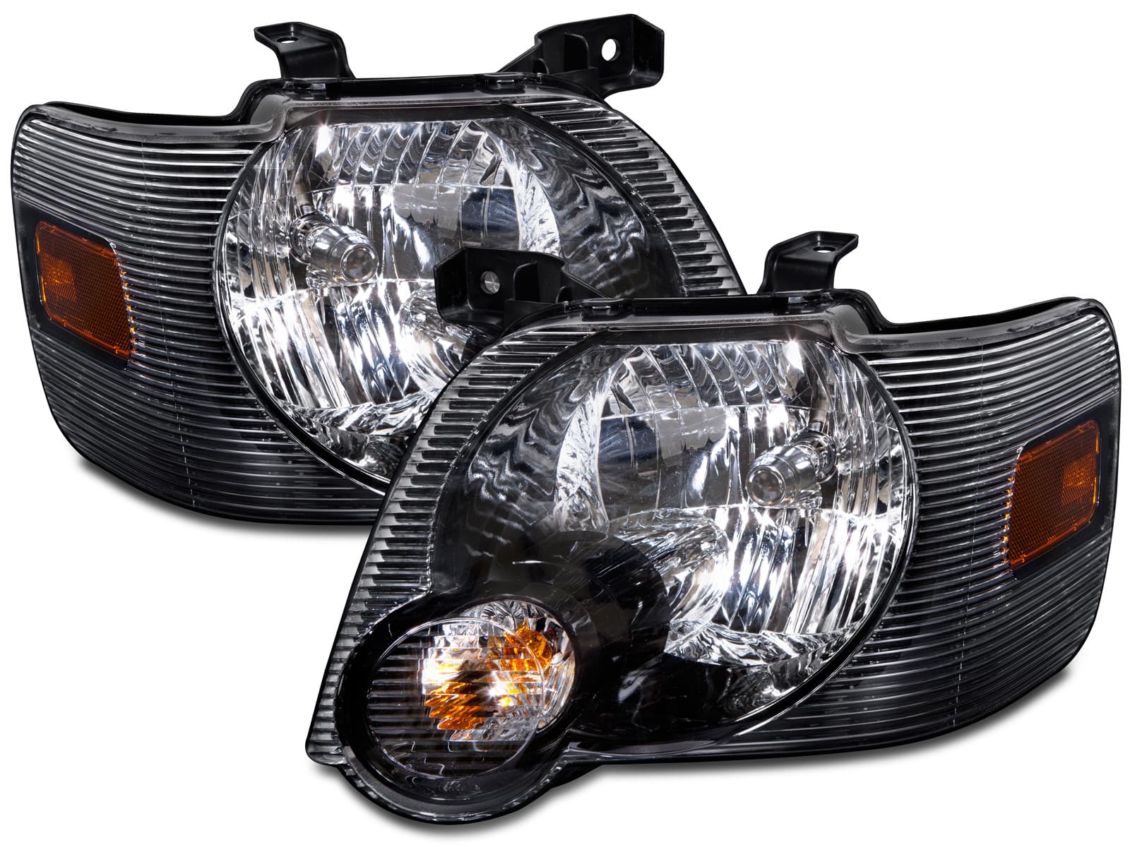 2007-2010 Ford Explorer Headlights Halogen Pair Driver Left Passenger Right Set Fits 2007-2010 Ford Explorer and 2008-2010 Sport Trac