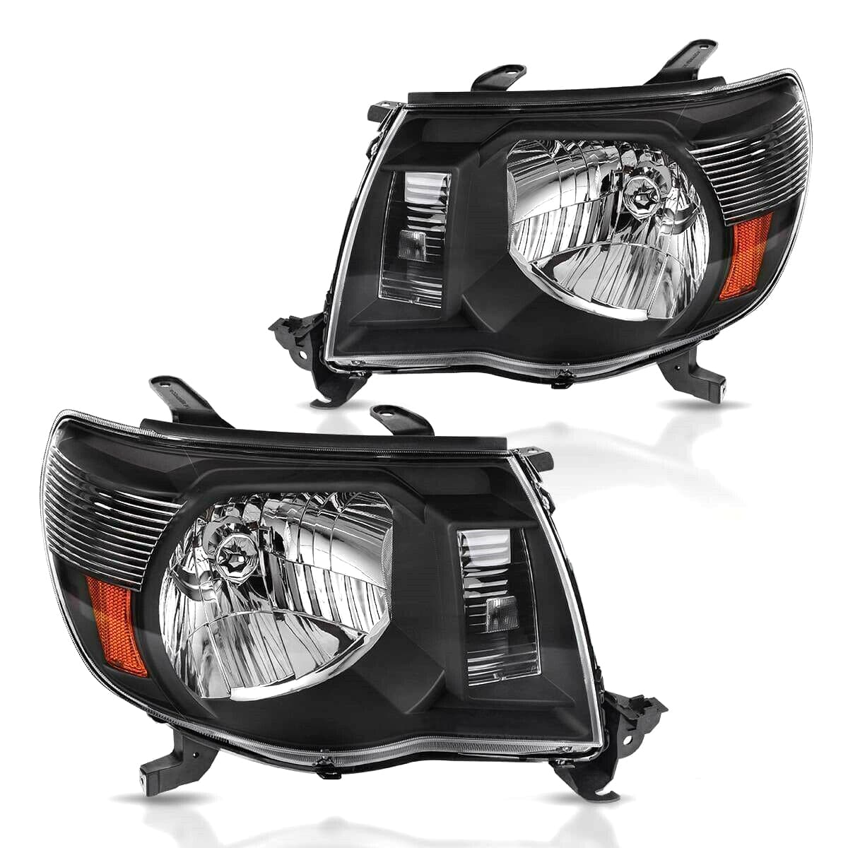 2005-2011 Toyota Tacoma Halogen Headlights Set Smoked Housing Pair Assembly Fits 2005-2011 Toyota Tacoma Sport