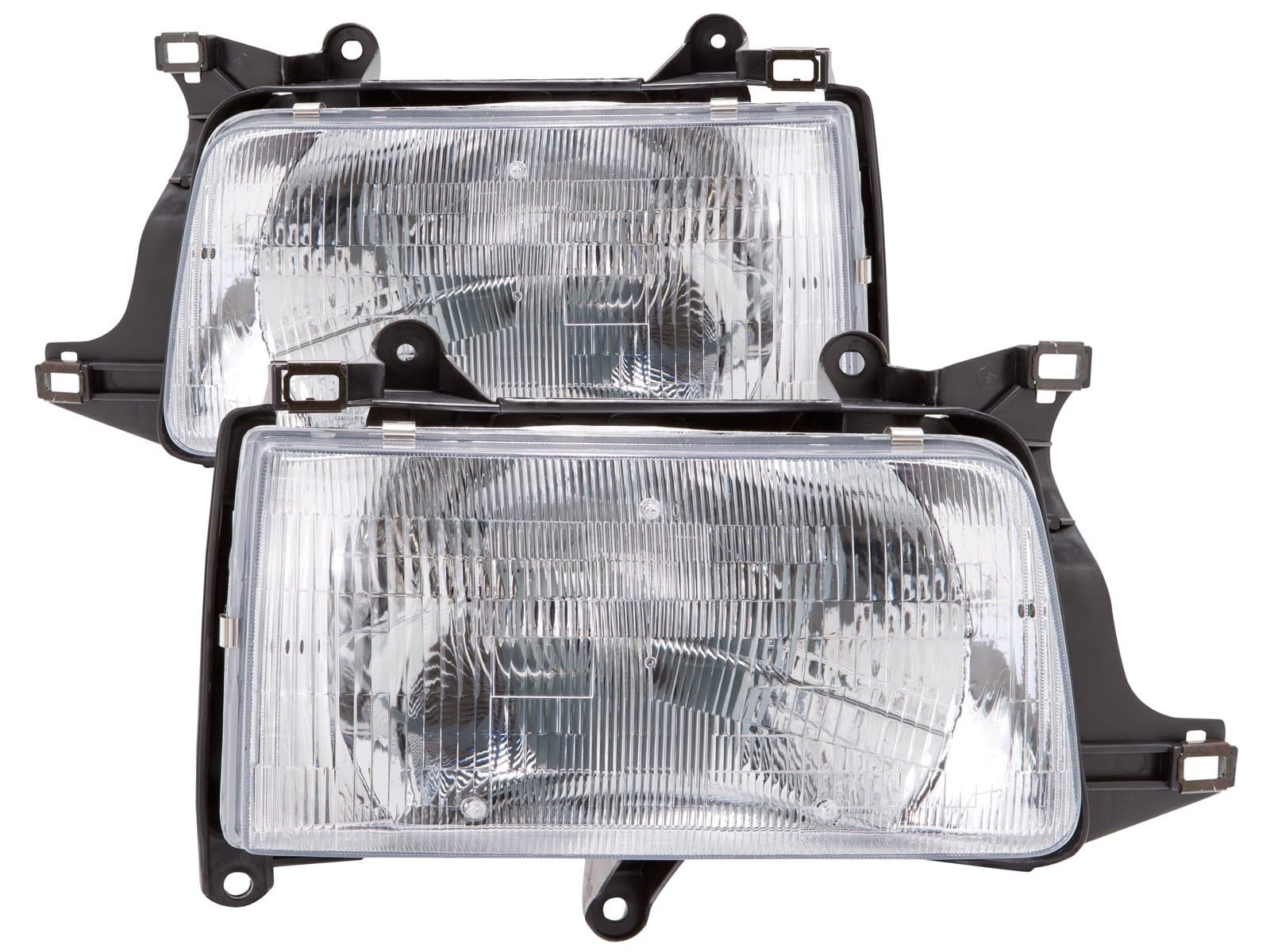 1993-1998 Toyota T100 Headlights Set Halogen Chrome Pair Fits 1993-1998 Toyota T100 Pick Up Truck