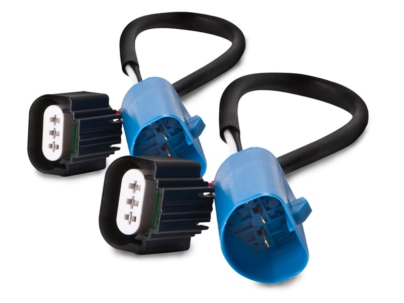 Conversion to 05-07 Style Harley-Style Black Housing Halogen Headlights Fits Ford Excursion F-250 F-350 F-450 F-550 Super Duty