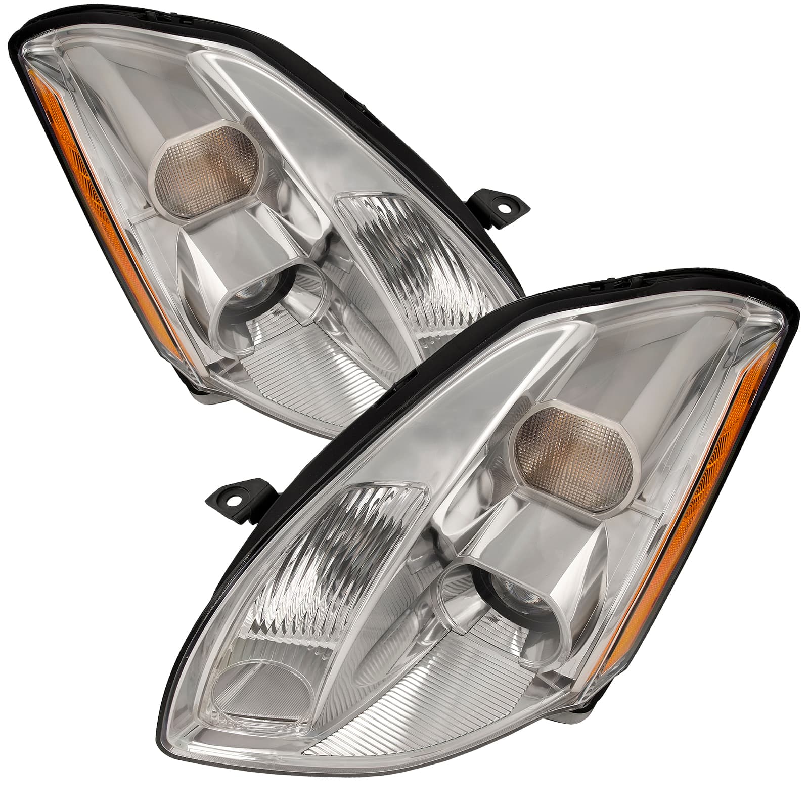 Headlights Fits Nissan Maxima 2004-2006 Chrome Housing Halogen Left Driver and Right Passenger Side Headlamp Assembly