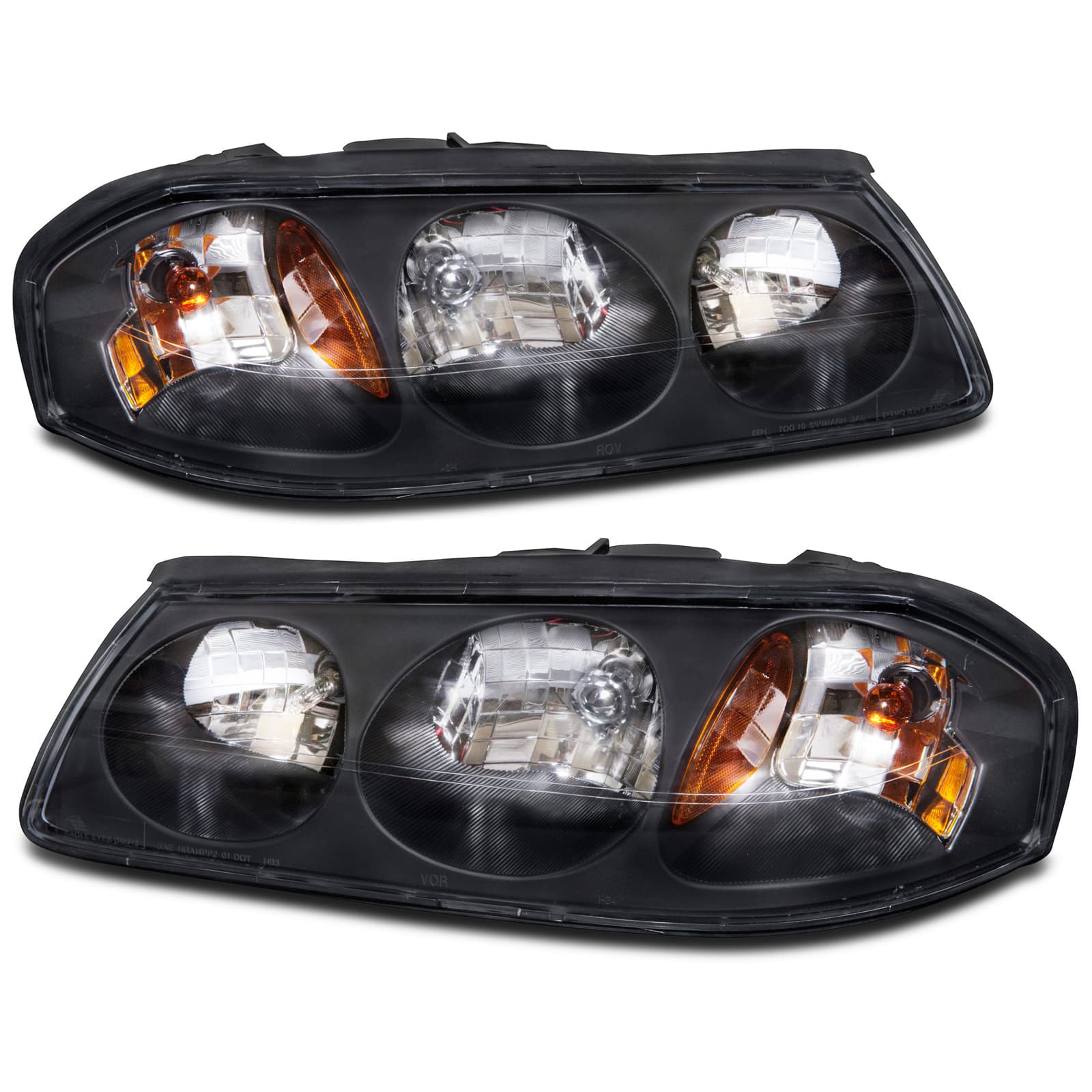 2000-2004 Chevrolet Impala Halogen Headlights Set w/Xenon Bulbs Driver Left Passenger Right Pair Fits 2000-2004 Chevy Impala