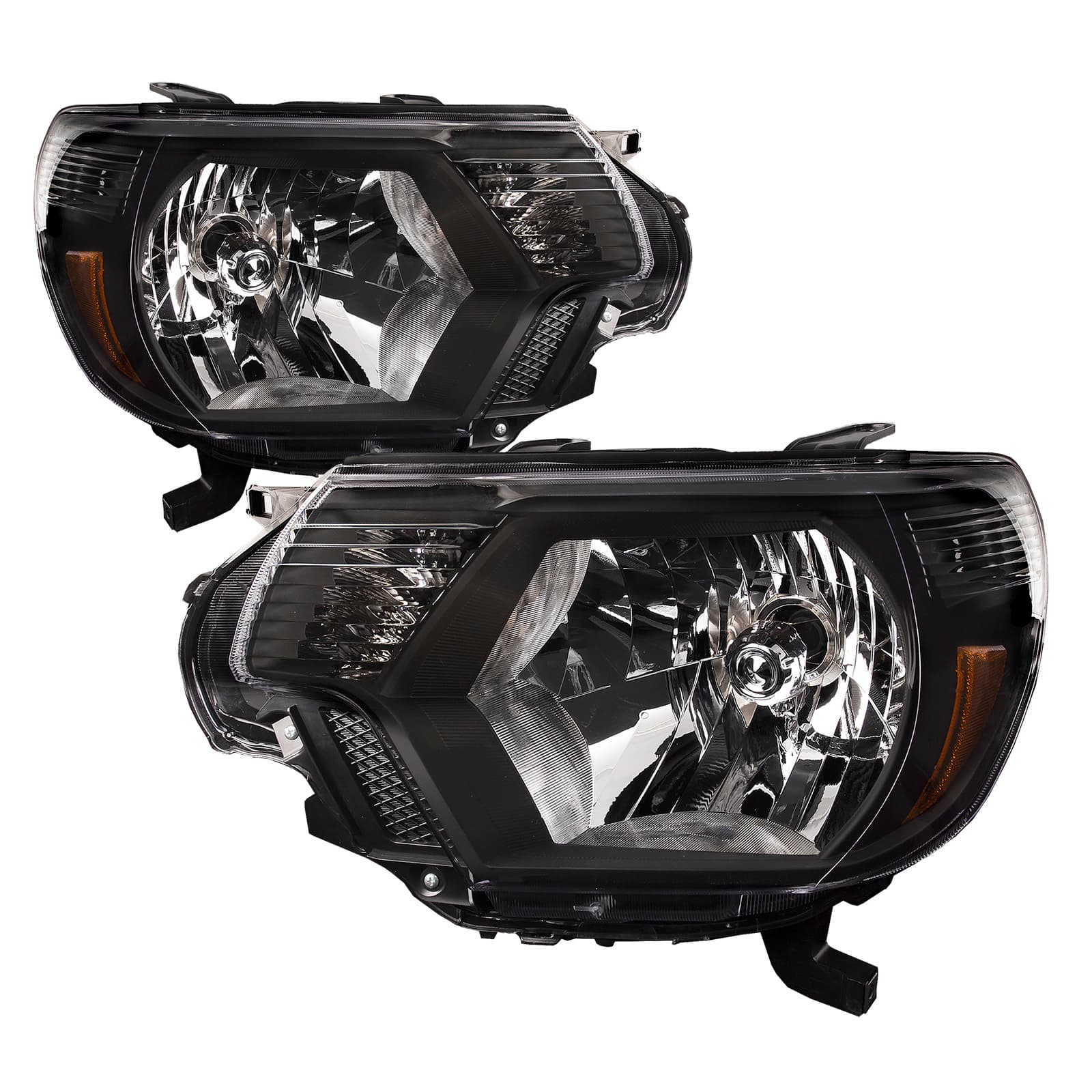 2012-2015 Toyota Tacoma Headlights Halogen Black Set Driver Left Passenger Right Pair Fits 2012-2015 Toyota Tacoma TRD