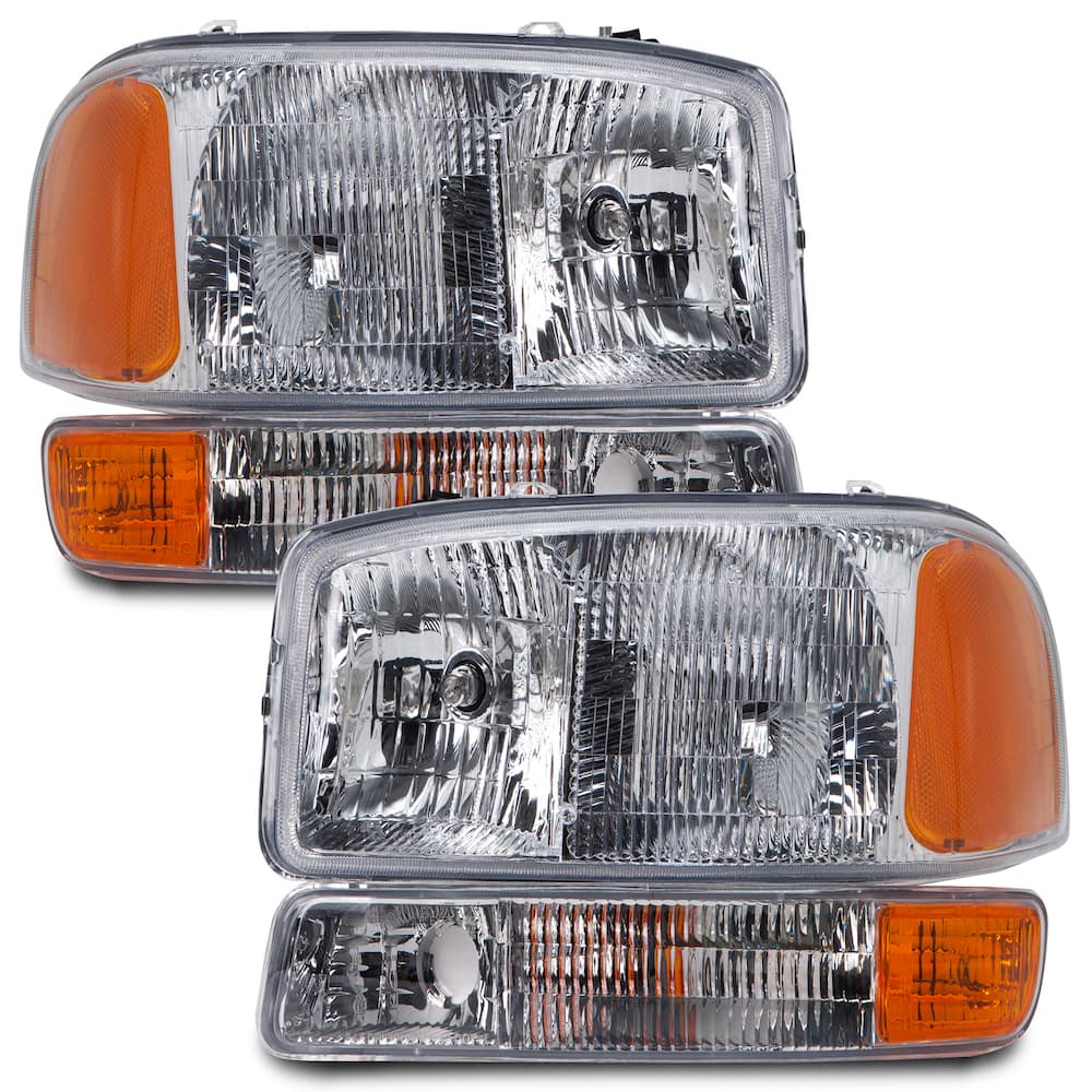 Tiffin Allegro (32ft & 35ft) 2003-2004 Motorhome RV Left and Right 4 Piece Chrome Halogen Headlight Set