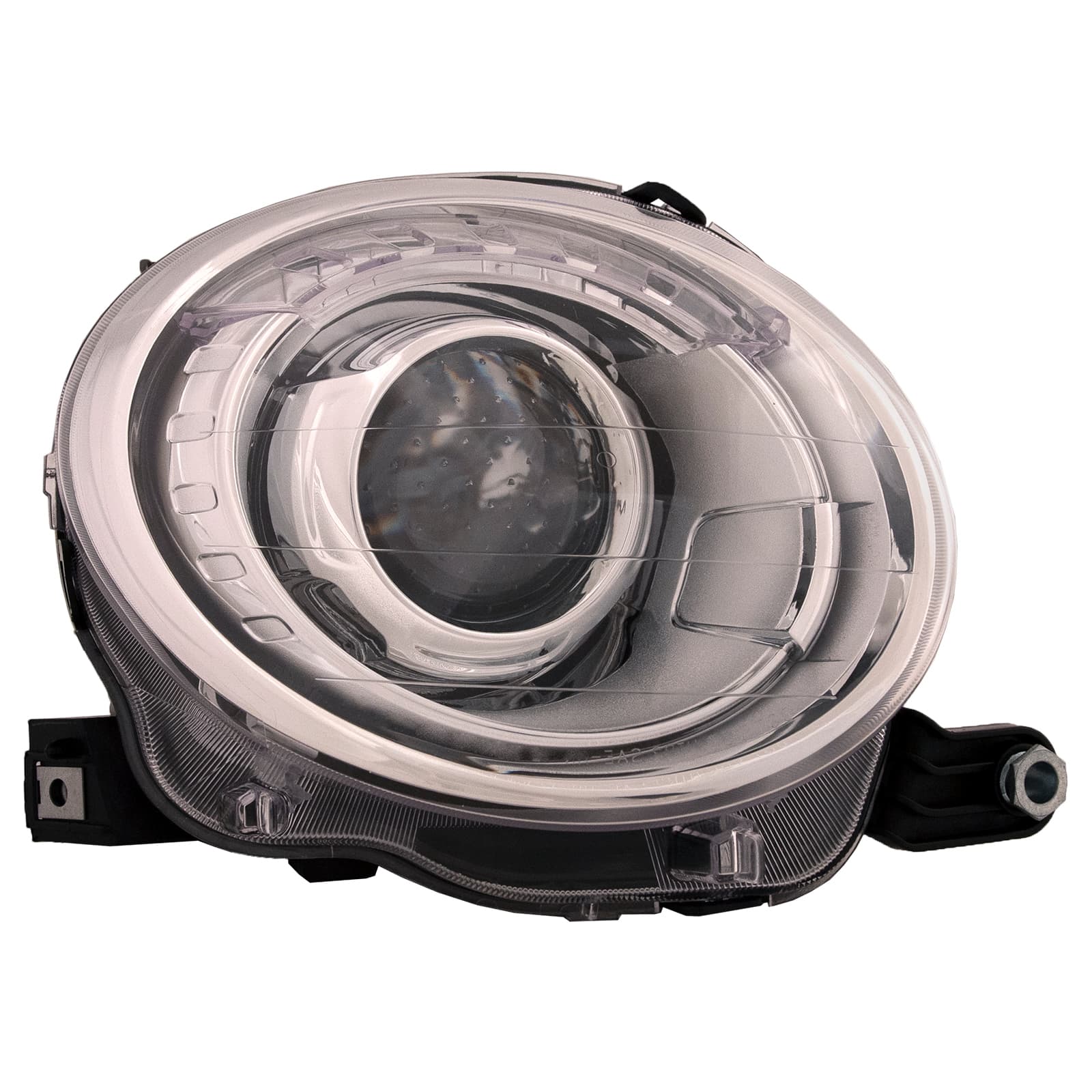 2012-2018 Fiat 500 Headlight, Right — Assembly, Type 1, w/o Black Trim, Composite