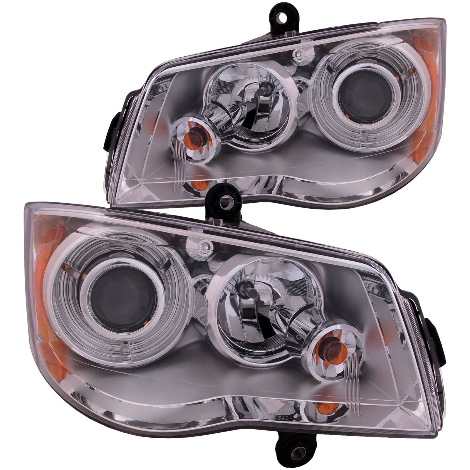 Headlights Set Fits Chrysler Town & Country 08-16 Pair CAPA Certified HID