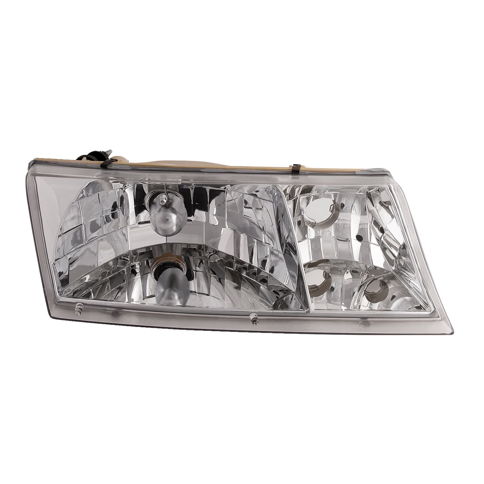 1998-2002 Mercury Grand Marquis Headlight Fits 1998-2002 Mercury Grand Marquis Chrome Housing Includes Right Passenger Side Headlamp