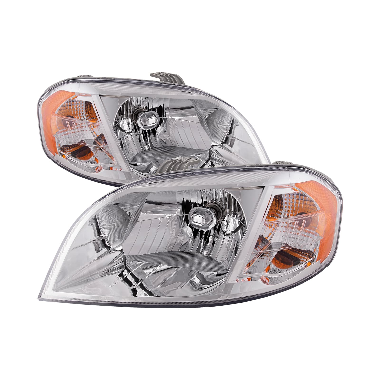 Headlight Fits Chevrolet Aveo 2007-2011 Includes Left Driver and Right Passenger Side Chrome Housing Halogen Headlamps