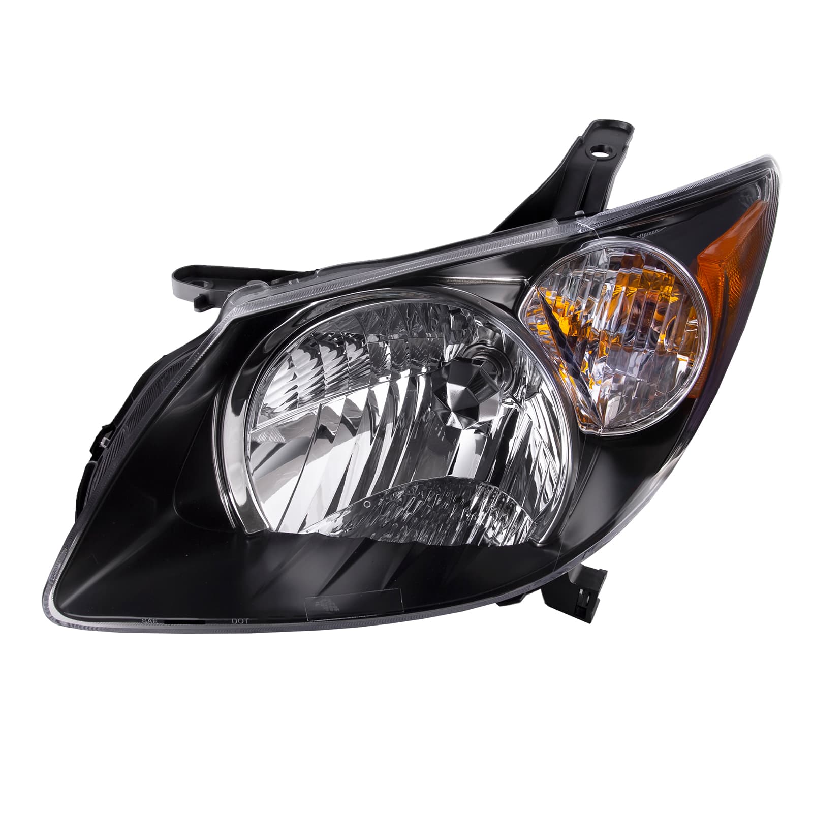 2003-2004 Pontiac Vibe Headlight Halogen Black Housing Driver Left Assembly Fits 2003-2004 Pontiac Vibe