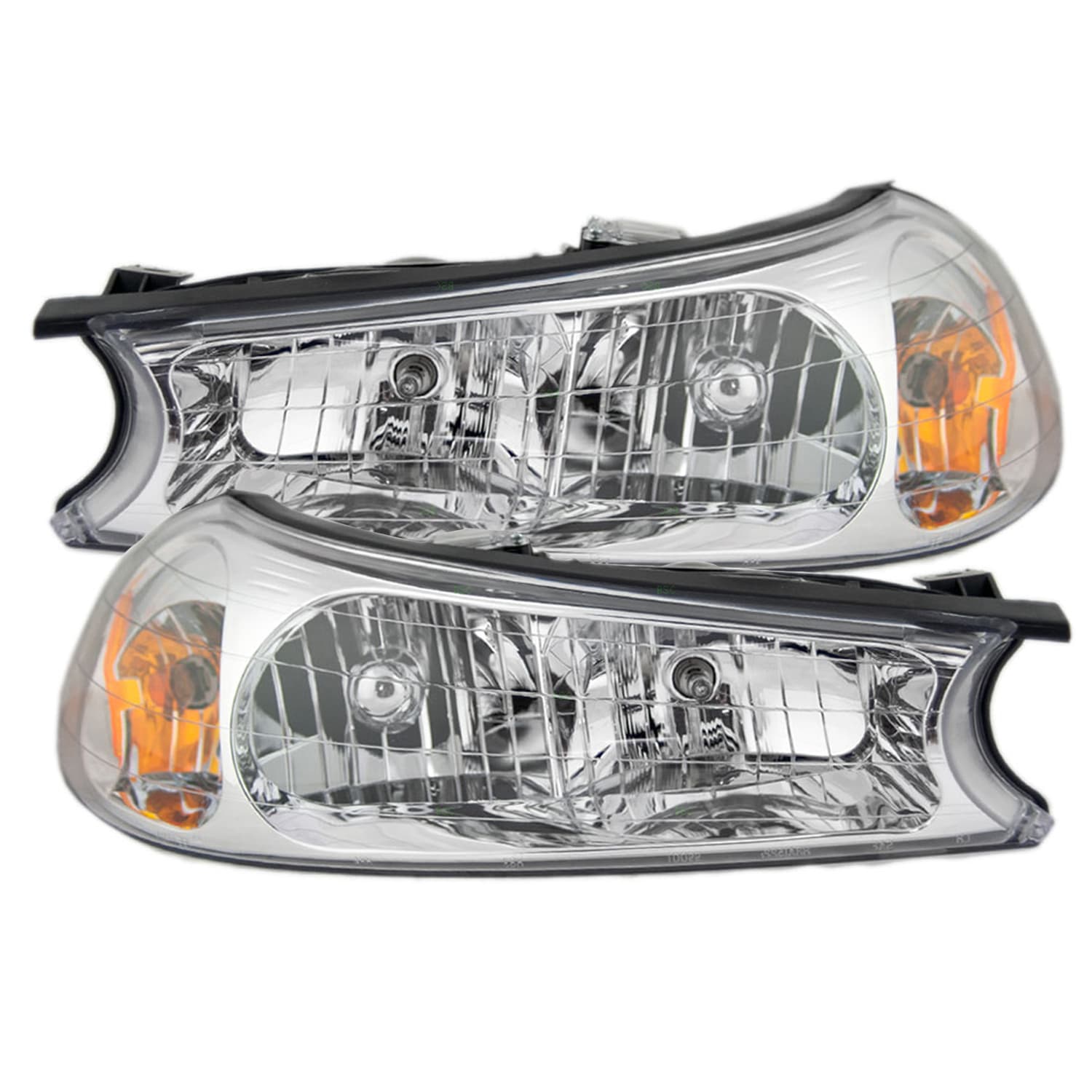 1998-2000 Ford Contour Halogen Headlights Set Headlamp Pair Assembly