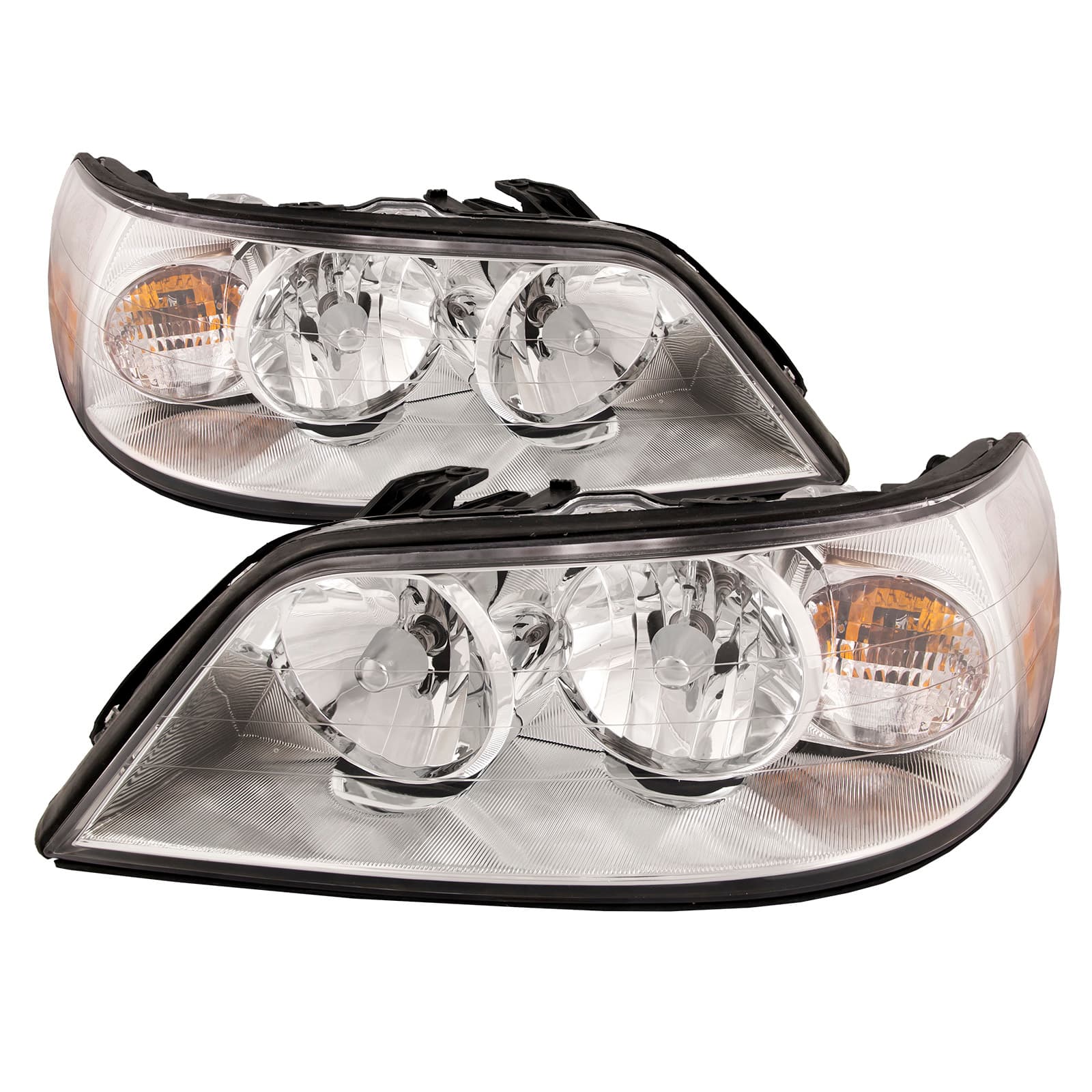 2005-2011 Lincoln Town Car Headlight Set Halogen Chrome Sedan Fits 2005-2011 Lincoln Towncar