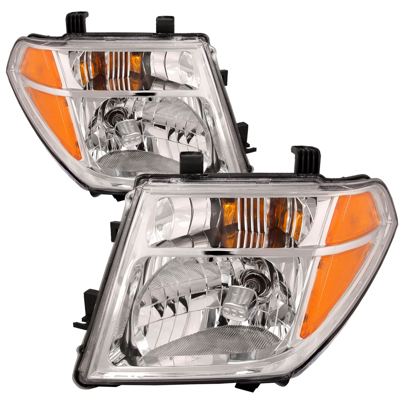2005-2007 Nissan Pathfinder Headlights Set Halogen Chrome Driver Left Passenger Right Pair Fits 2005-2007 Nissan Pathfinder/2005-2008 Frontier