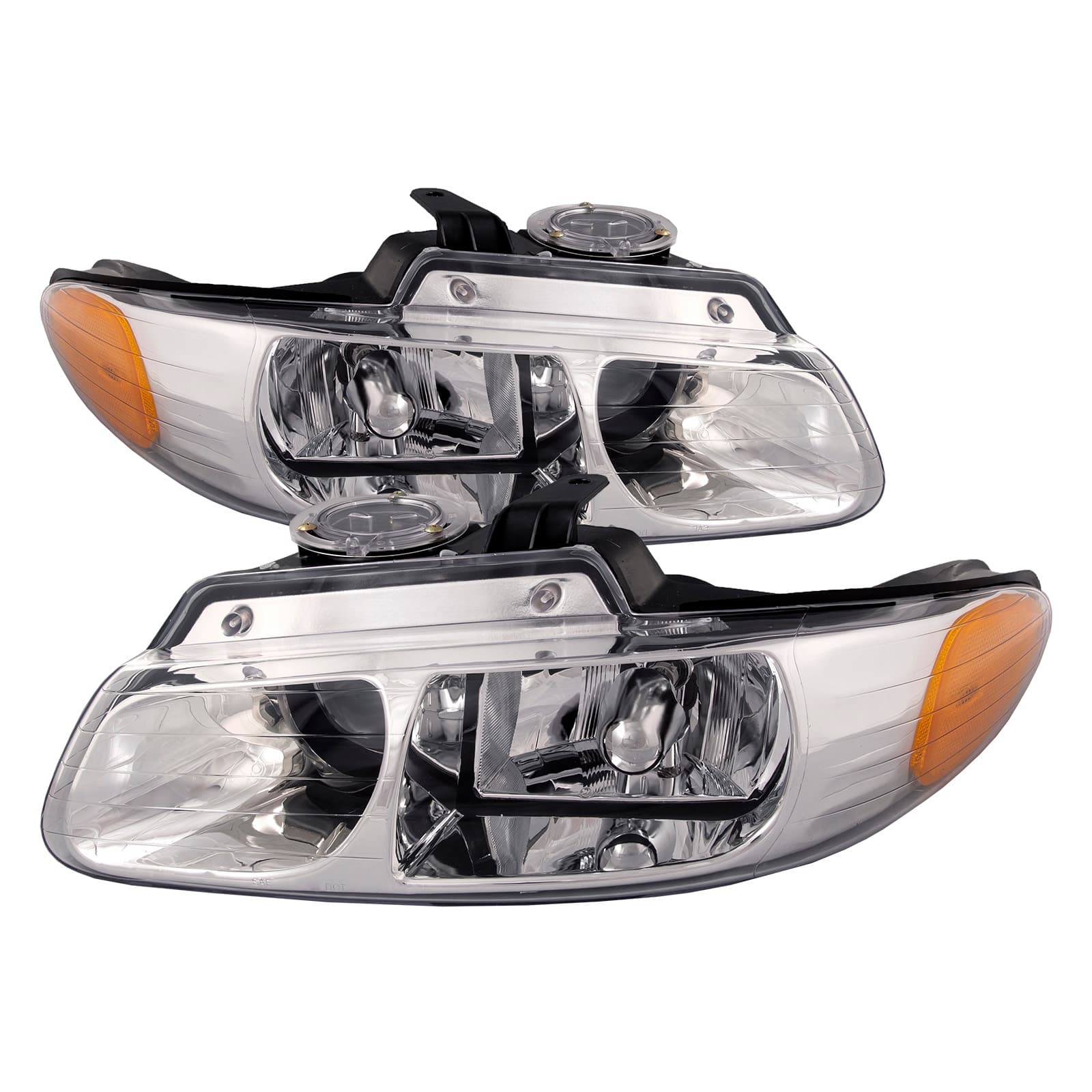1996-1999 Caravan/Town&Country/Voyager w/Quad Headlights Set Driver Left Passenger Right Headlamps Pair Assembly