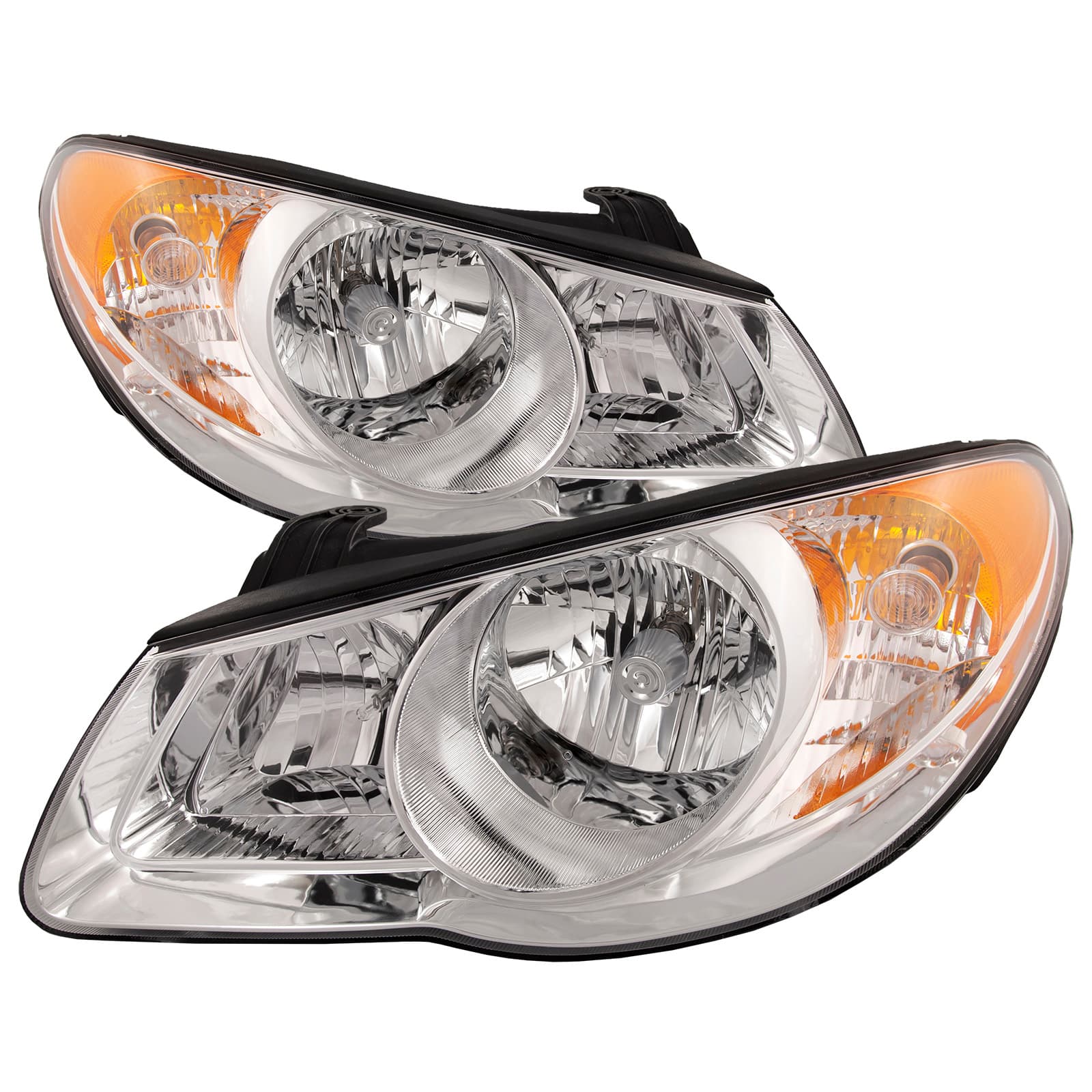 2007-2010 Hyundai Elantra 4-Door Sedan Headlights Set Halogen-Type Driver Left Passenger Right Headlamp Pair Assembly