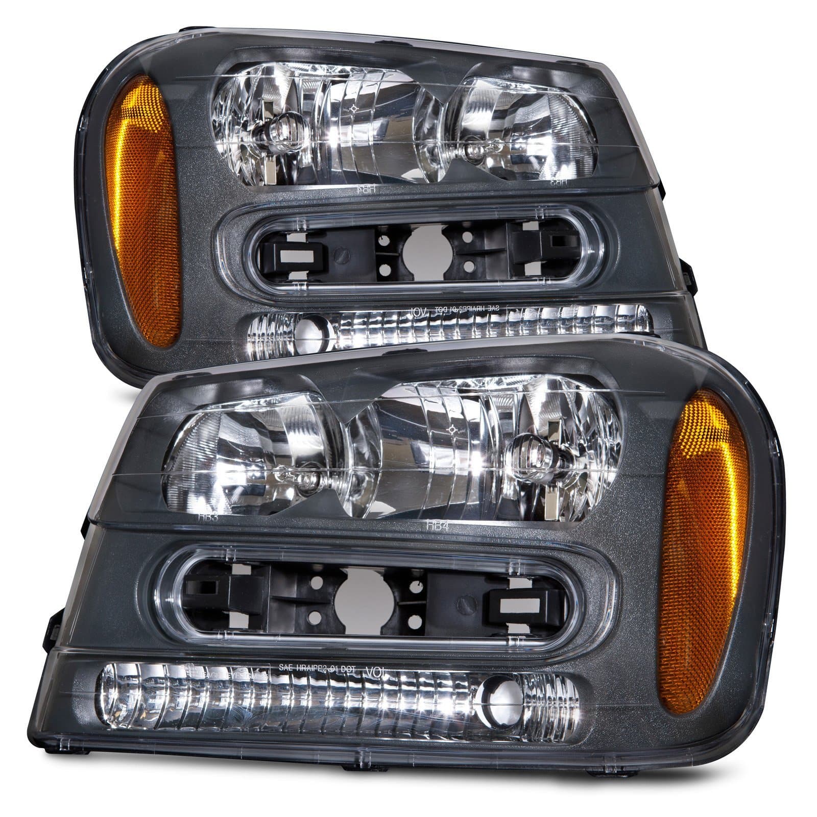 2002-2009 Chevrolet Trailblazer Headlights Halogen Set Fits 2002-2009 Chevy Trailblazer LS/LT/SS /2007 LS/SS/ 2008-2009 SS. Does not fit LTZ for any year. Fits Full-Width Bars Only.