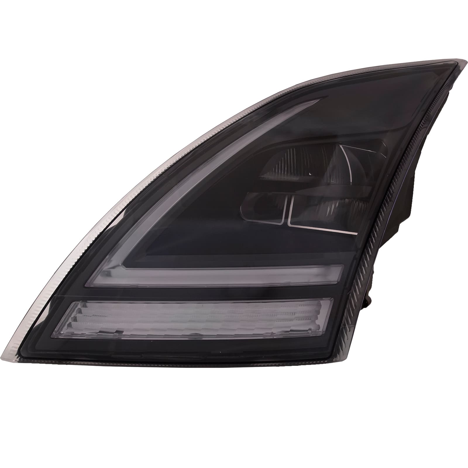 2018-2020 Volvo VNL Headlights Depot 18-20 Volvo VNL VNR Driver | Left LED Headlights with Black Housing / Signature LED DRL