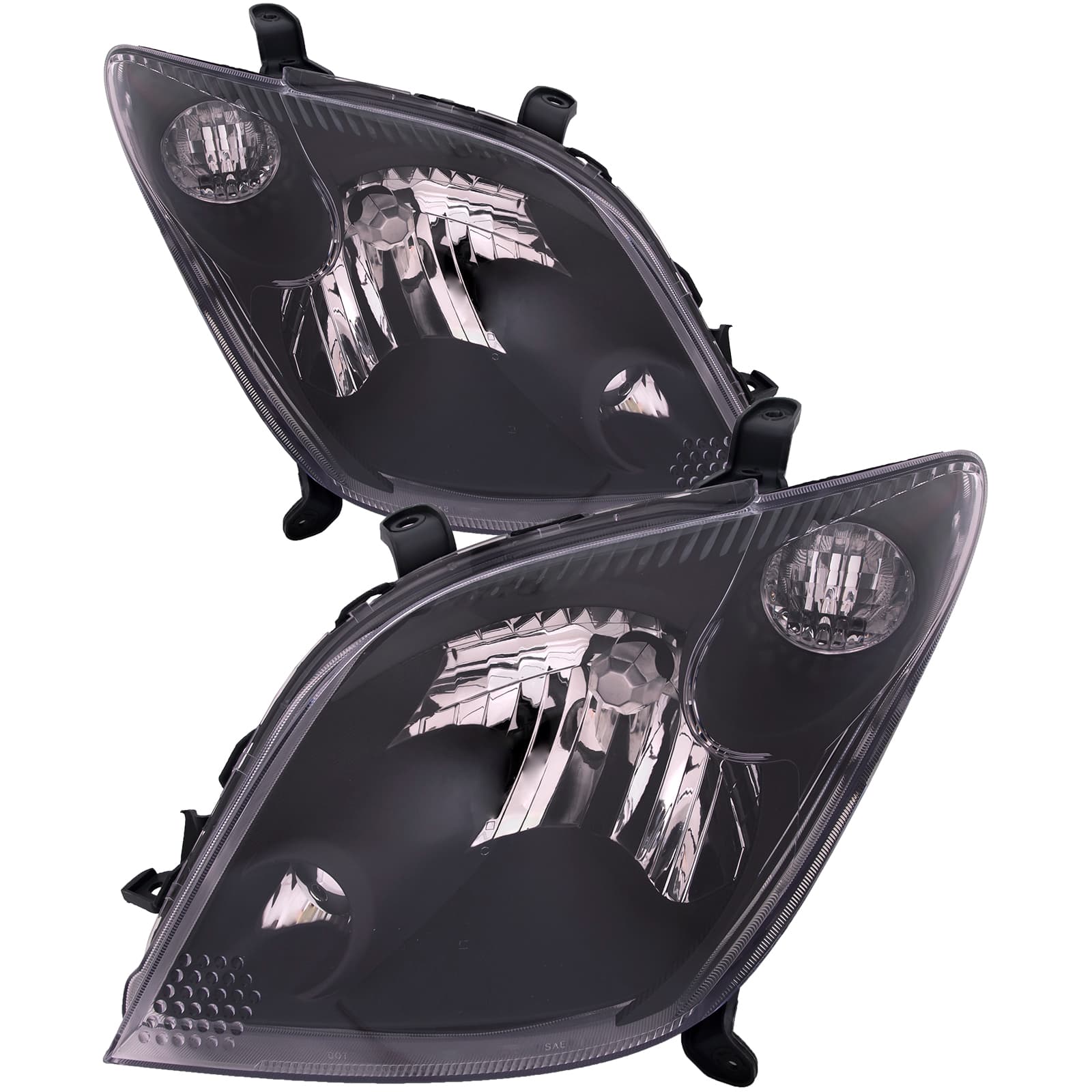 2004-2005 Scion xA Headlights Set Black Bezel Performance Left Driver Right Passenger Pair Fits 2004-2005 Scion xA