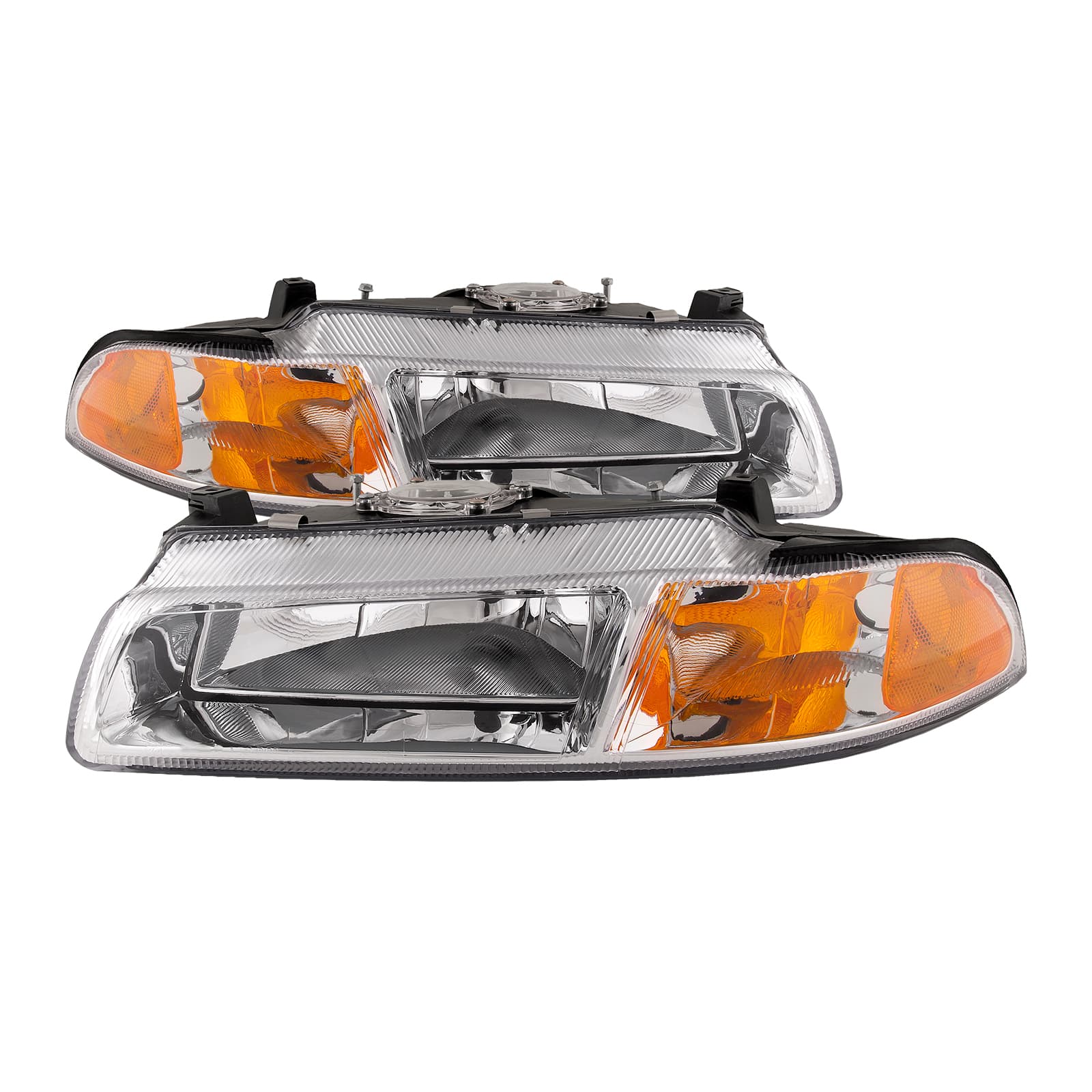 1995-2000 Chrysler Cirrus Chrome Housing Halogen Headlight Set For 1995-2000 Chrysler Cirrus/ Dodge Stratus/ 1996-2000 Plymouth Breeze