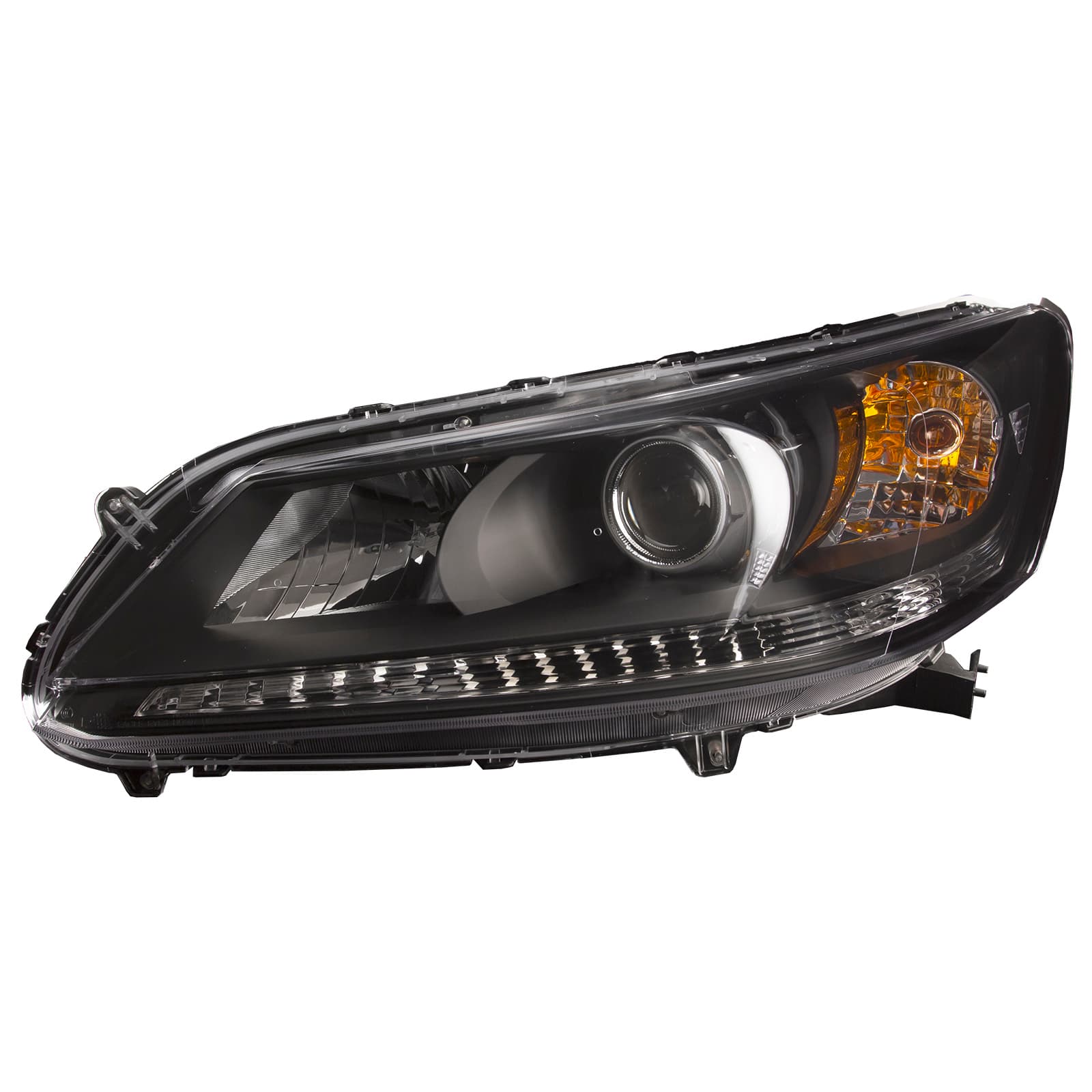 Headlight For 2.4L Honda Accord Sedan 13-15 CAPA Certified Left Driver Side Halogen Headlight Assembly With Chrome Housing