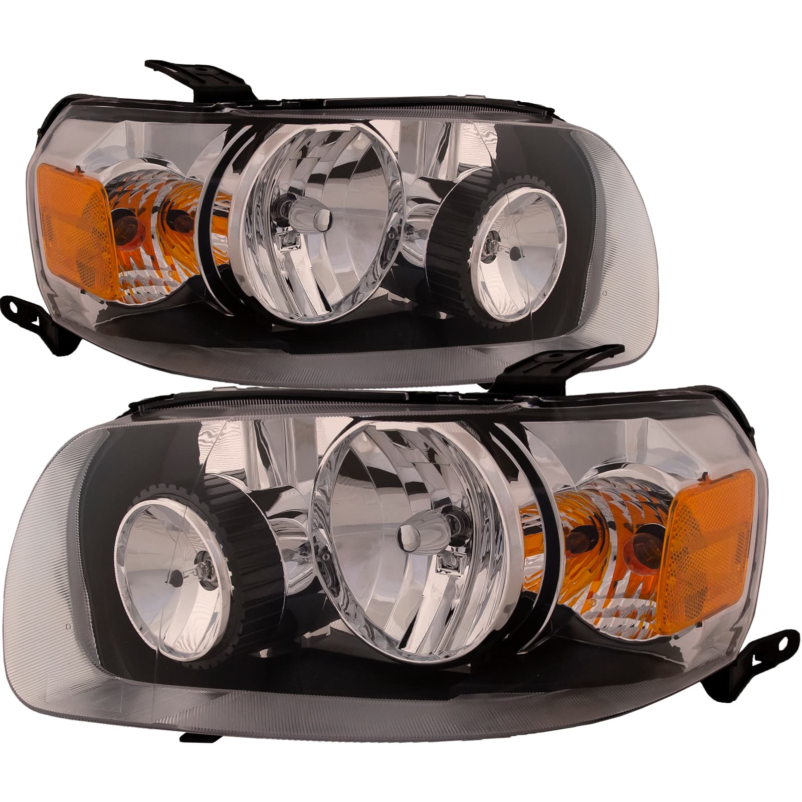 2005-2007 Ford Escape Headlights Set Fits 05-07 Ford Escape And Escape Hybrid Pair Halogen Headlamps
