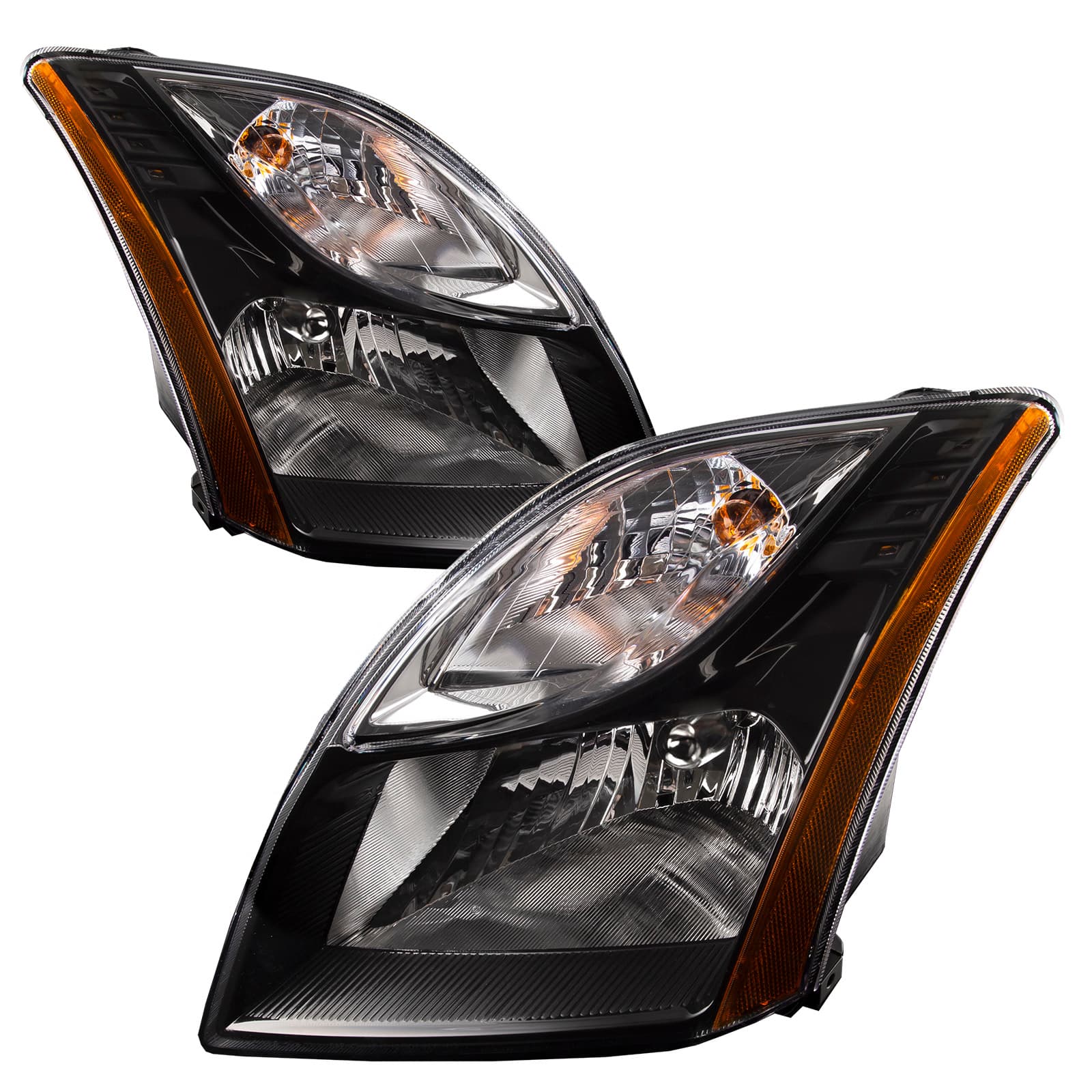 2010-2012 Nissan Sentra Headlight Halogen Black Housing Set Fits 2010-2012 Nissan Sentra SE R