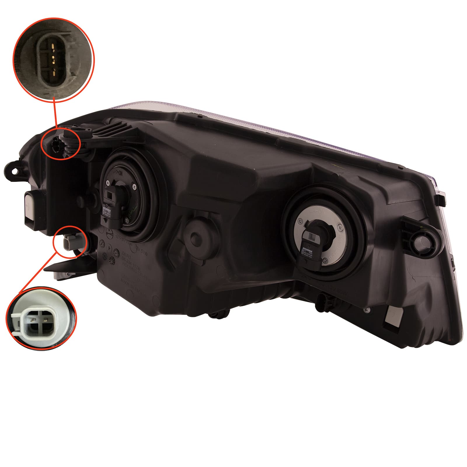 2008-2014 Dodge Avenger Headlight, Left — Assembly, Composite (CAPA)