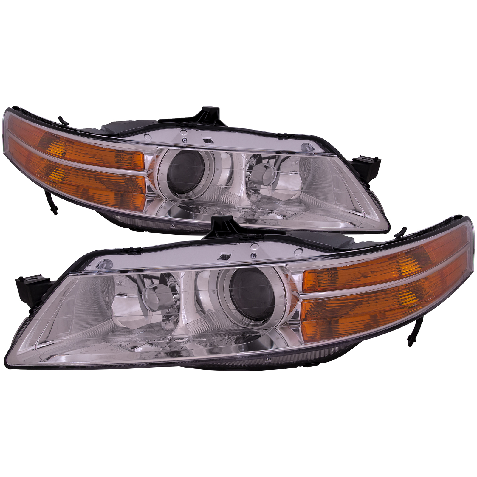 2004-2005 Acura TL PERDE HID Headlight Set Chrome Housing W/ Clear Lens Fits 2004-2005 Acura Tl Sedan