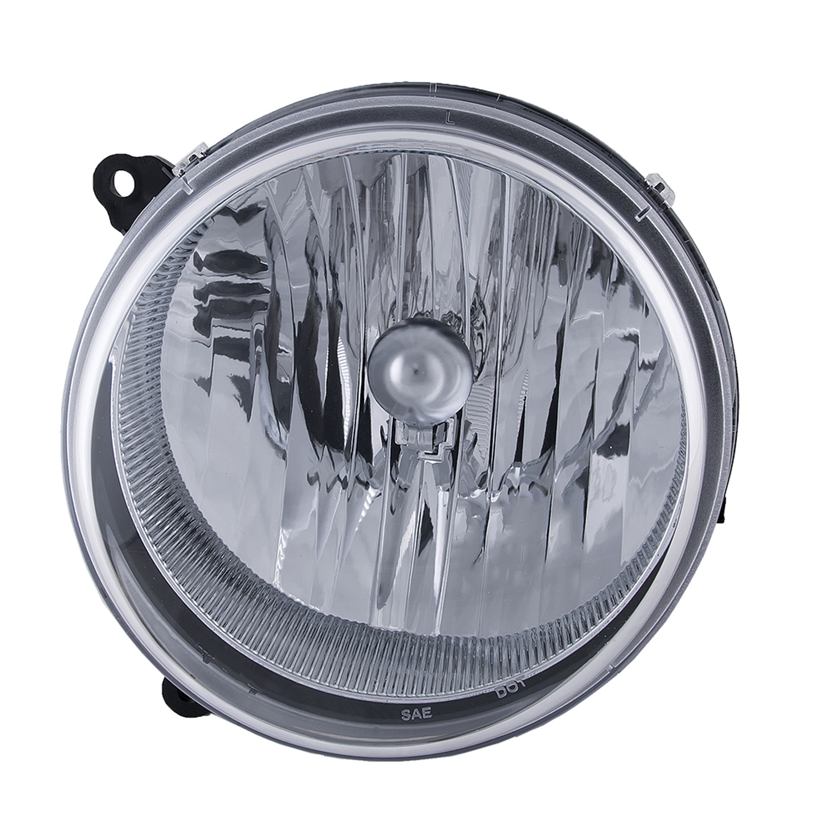 Headlight Compatible 2005-2007 with Jeep Liberty Chrome Housing Halogen Left Driver Side Headlamp Assembly