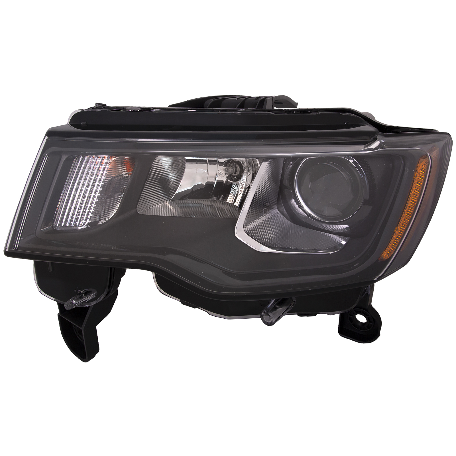 Headlight For Jeep Grand Cherokee 17-21 CAPA Certified Halogen Headlamp Driver Side Black Housing