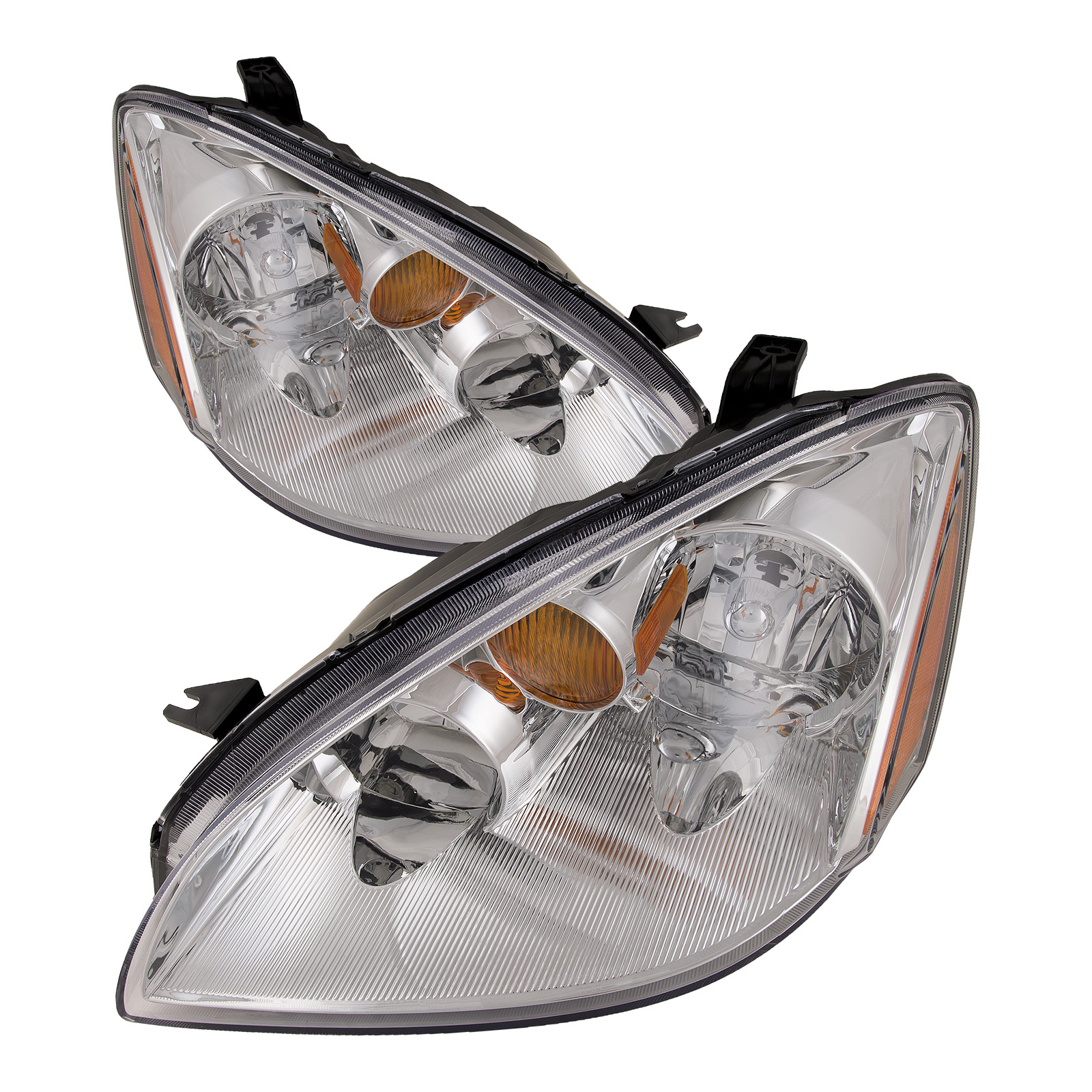 2002-2004 Nissan Altima Headlights Set Halogen Chrome Left Driver Right Passenger Pair Fits 2002-2004 Nissan Altima (Sedan Only)