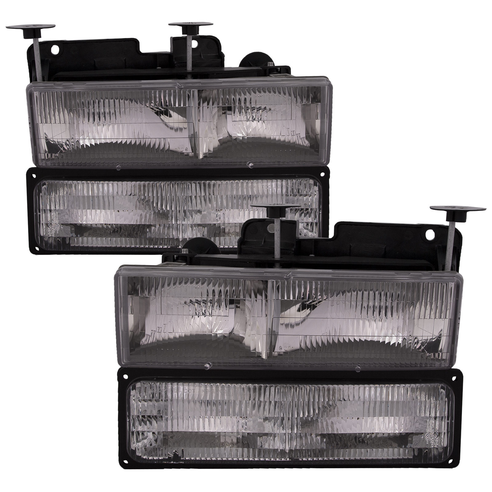 Headlights Fits Chevrolet GMC Blazer Silverado C/K 1500 2500 3500 Suburban HD Chevy Pickup JIMMY/YUK Chrome Housing Halogen Lamps