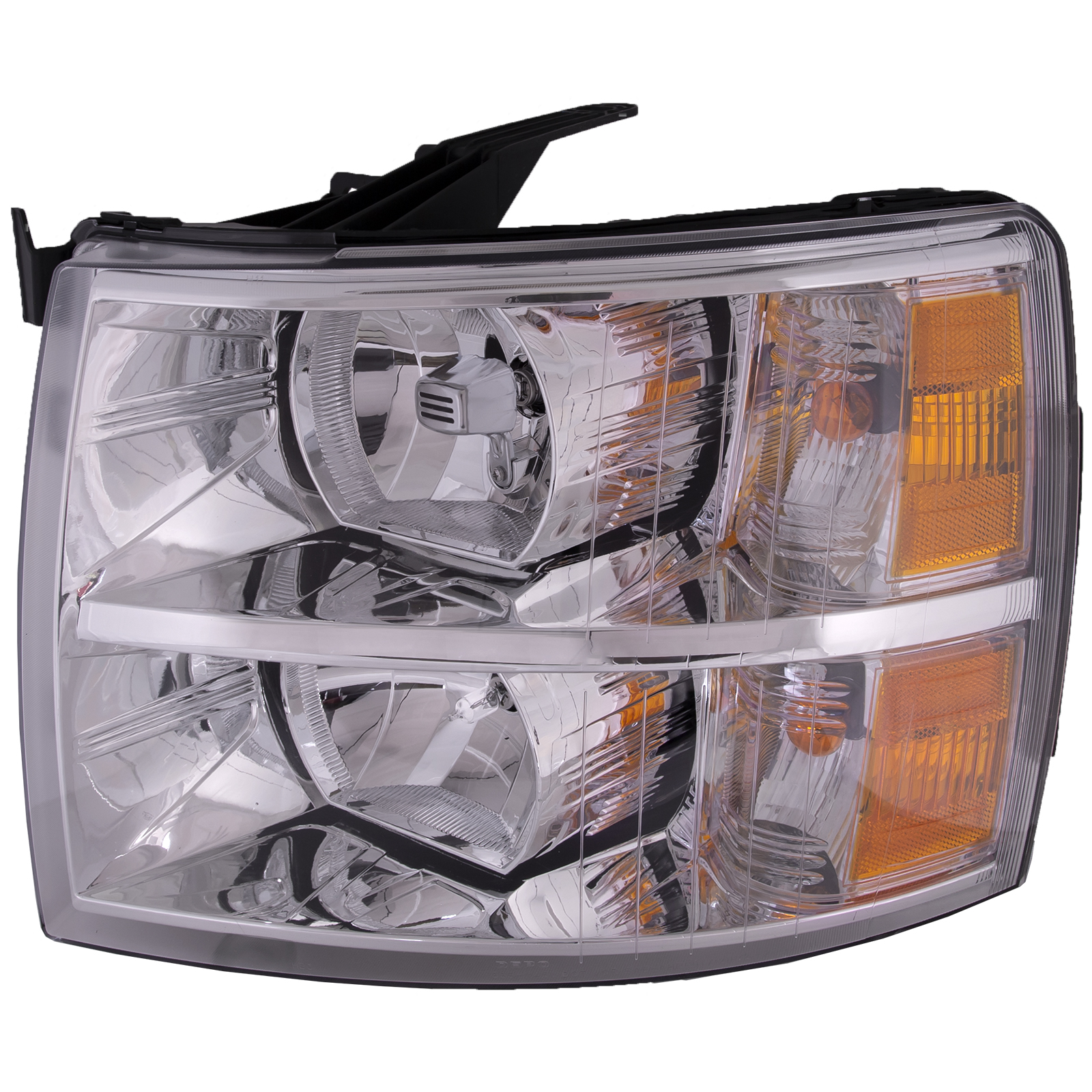 Headlight Fits Chevrolet Silverado 1500 HD 2500 3500 Chevy Pickup Truck Chrome Housing Halogen Includes Left Driver Side Headlamp