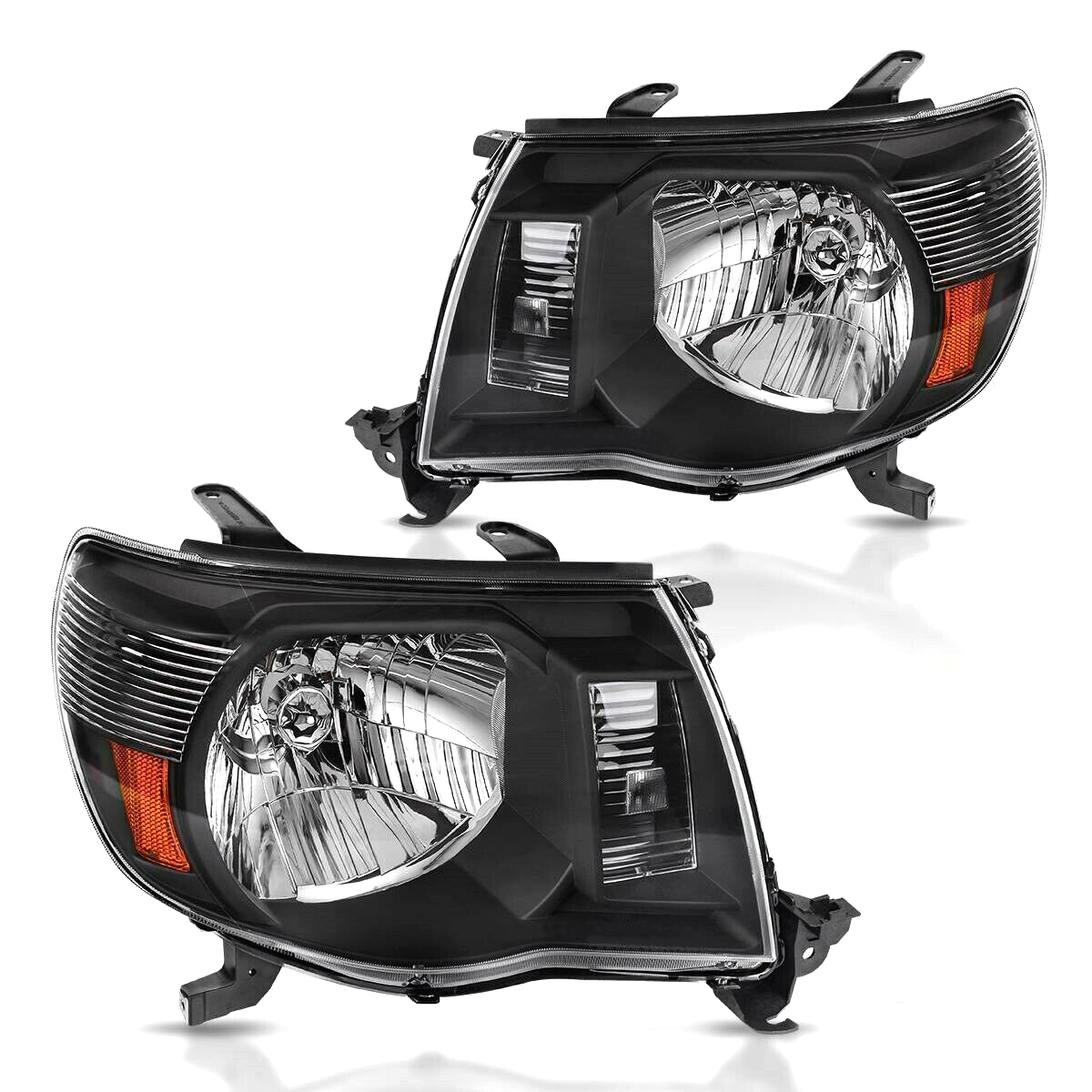 2005-2011 Toyota Tacoma Halogen Headlights Set Smoked Housing Pair Assembly Fits 2005-2011 Toyota Tacoma Sport