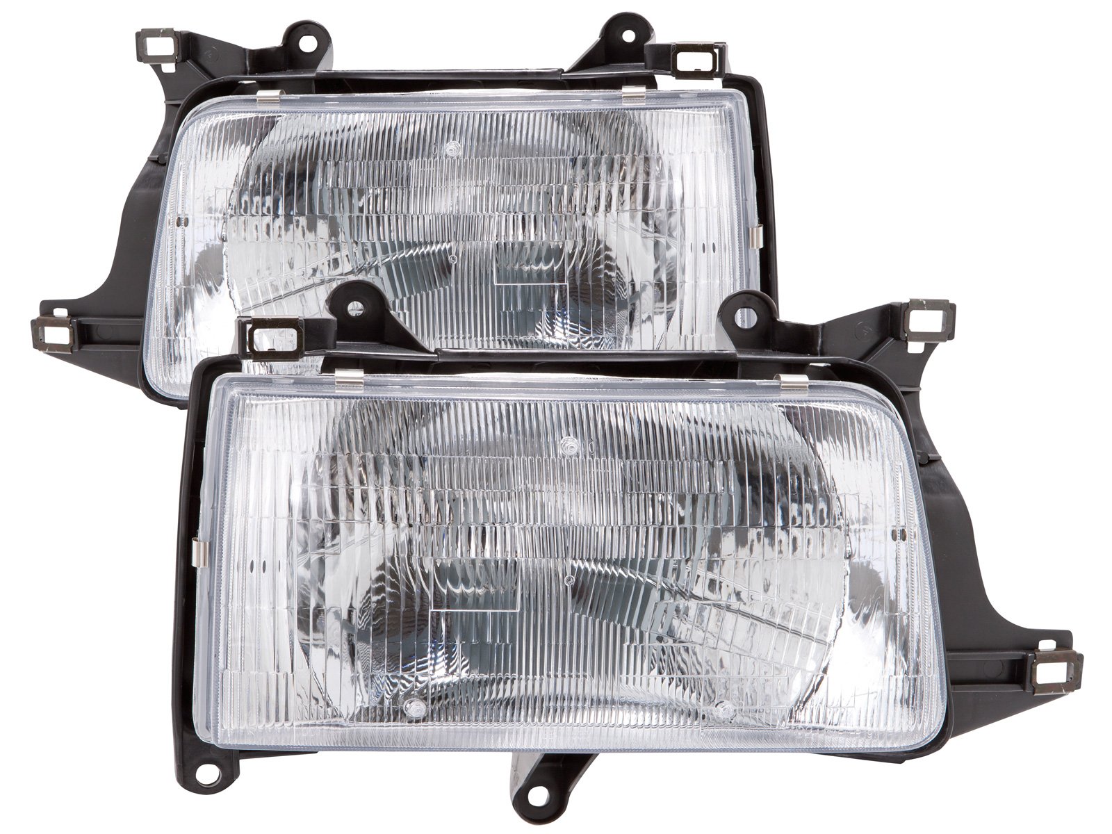 1993-1998 Toyota T100 Headlights Set Halogen Chrome Pair Fits 1993-1998 Toyota T100 Pick Up Truck