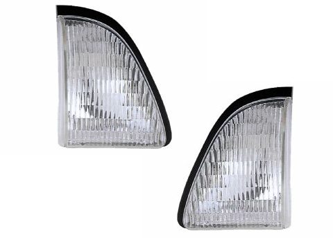 PERDE '87-'93 Ford Mustang Euro Style Park Light (Set; Clear; Fluted Lens)