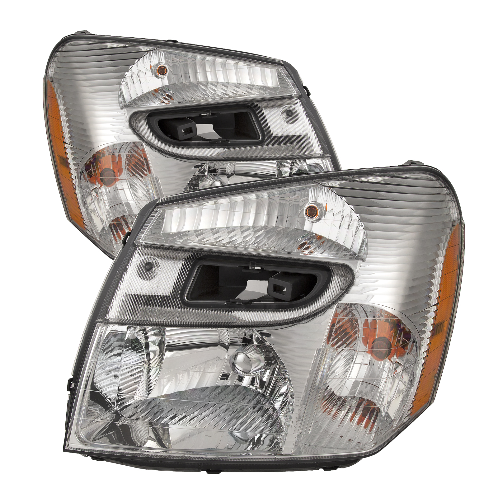 2005-2009 Chevrolet Equinox Headlights Set Fits 2005-2009 Chevy Equinox SUV Halogen Chrome
