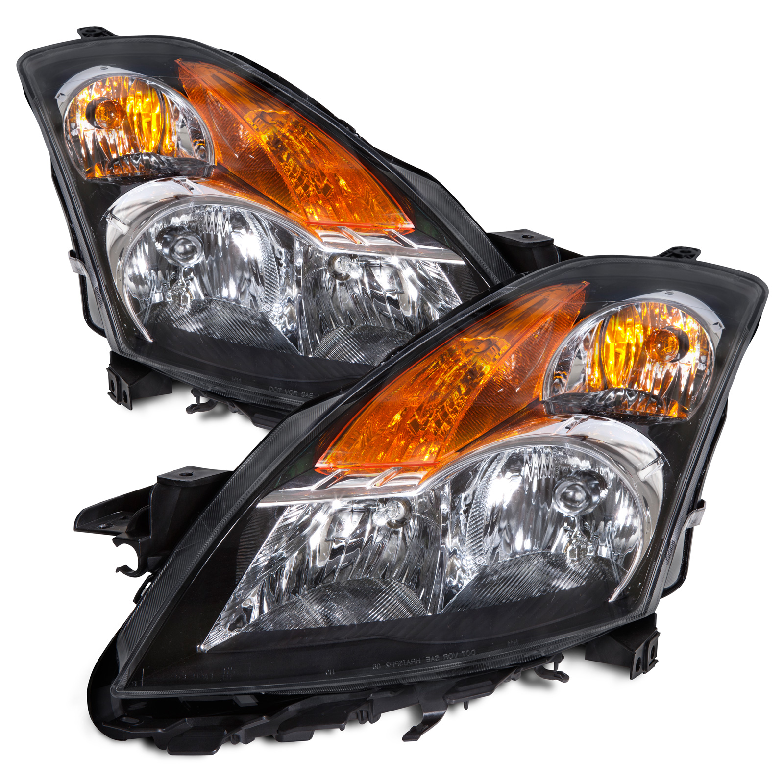 2007-2009 Nissan Altima Headlights Halogen Set Black Housing Fits 2007-2009 Nissan Altima