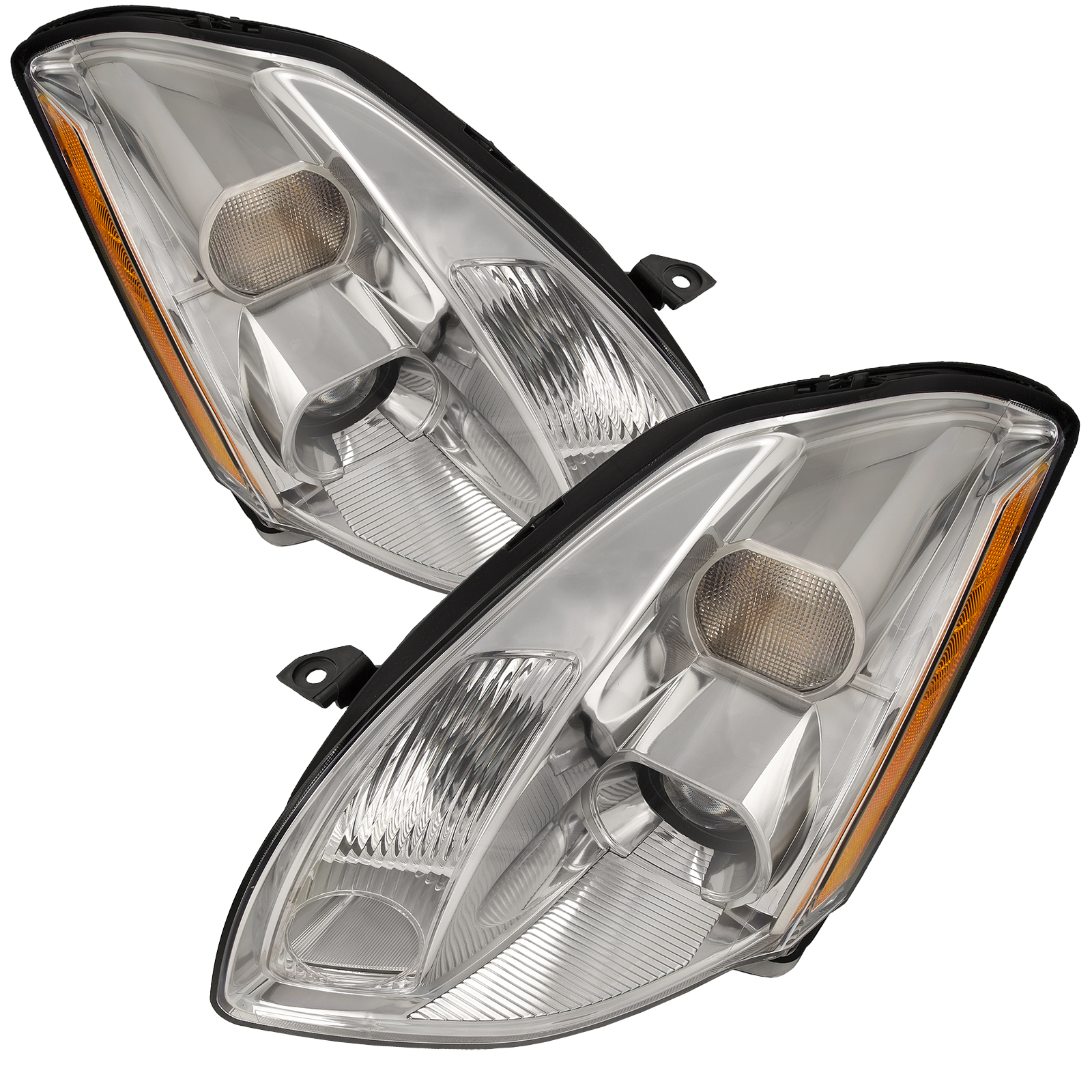 Headlights Fits Nissan Maxima 2004-2006 Chrome Housing Halogen Left Driver and Right Passenger Side Headlamp Assembly