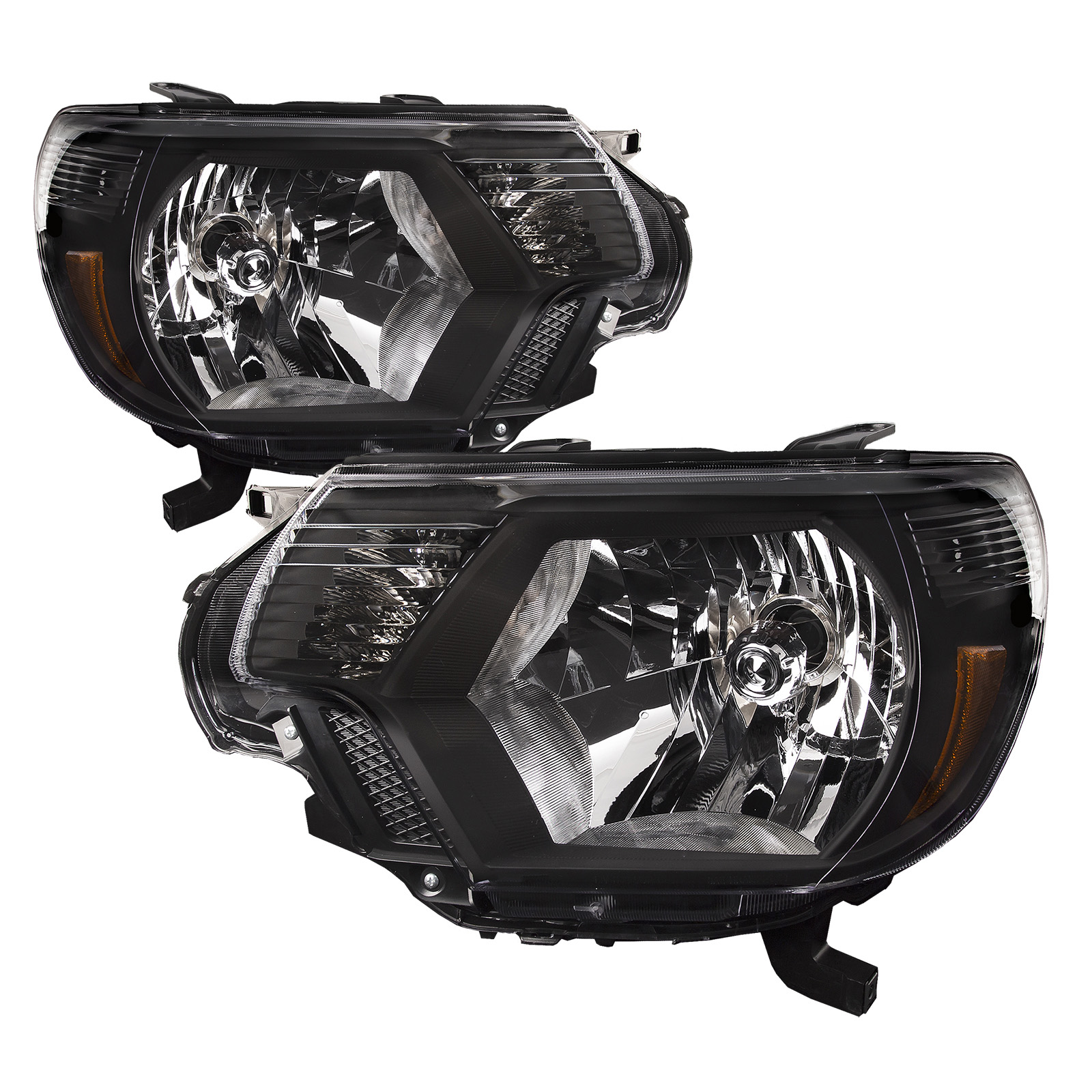 2012-2015 Toyota Tacoma Headlights Halogen Black Set Driver Left Passenger Right Pair Fits 2012-2015 Toyota Tacoma TRD