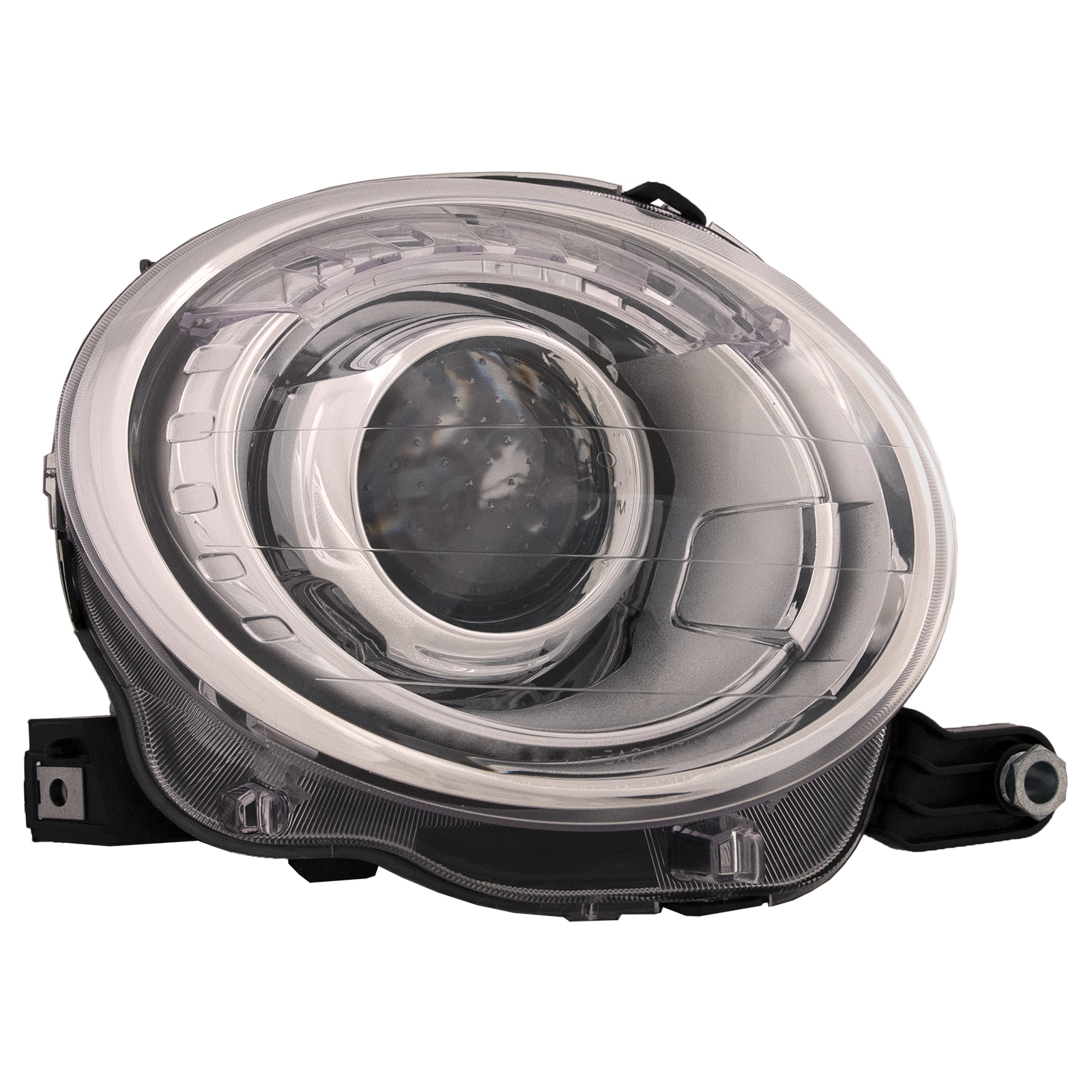 2012-2018 Fiat 500 Headlight, Right — Assembly, Type 1, w/o Black Trim, Composite