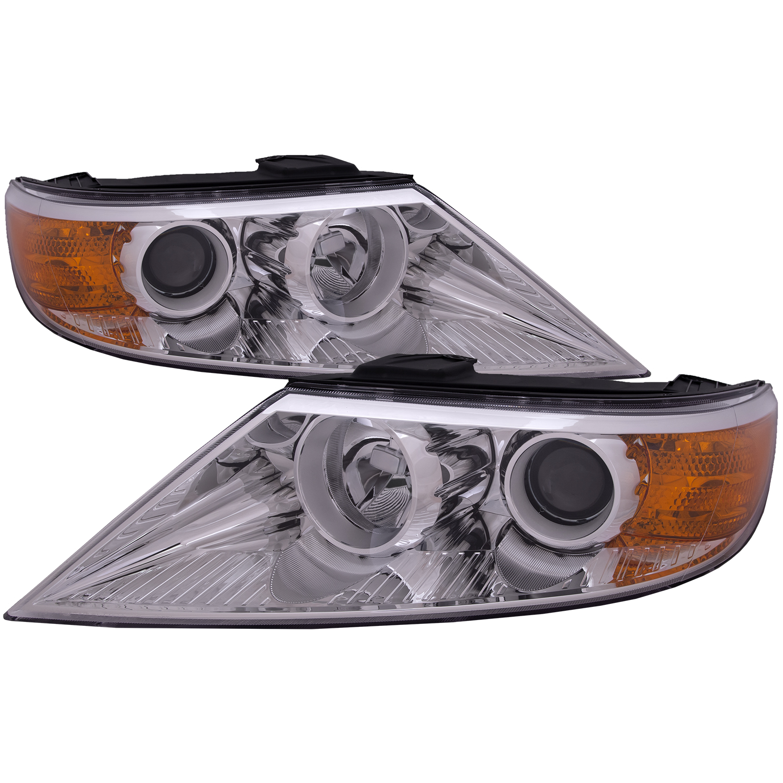 2011-2013 Kia Sorento PERDE Headlight Set Halogen Chrome Housing W/Clear Lens Left Driver Right Passenger Pair Fits 2011-2013 Kia Sorento