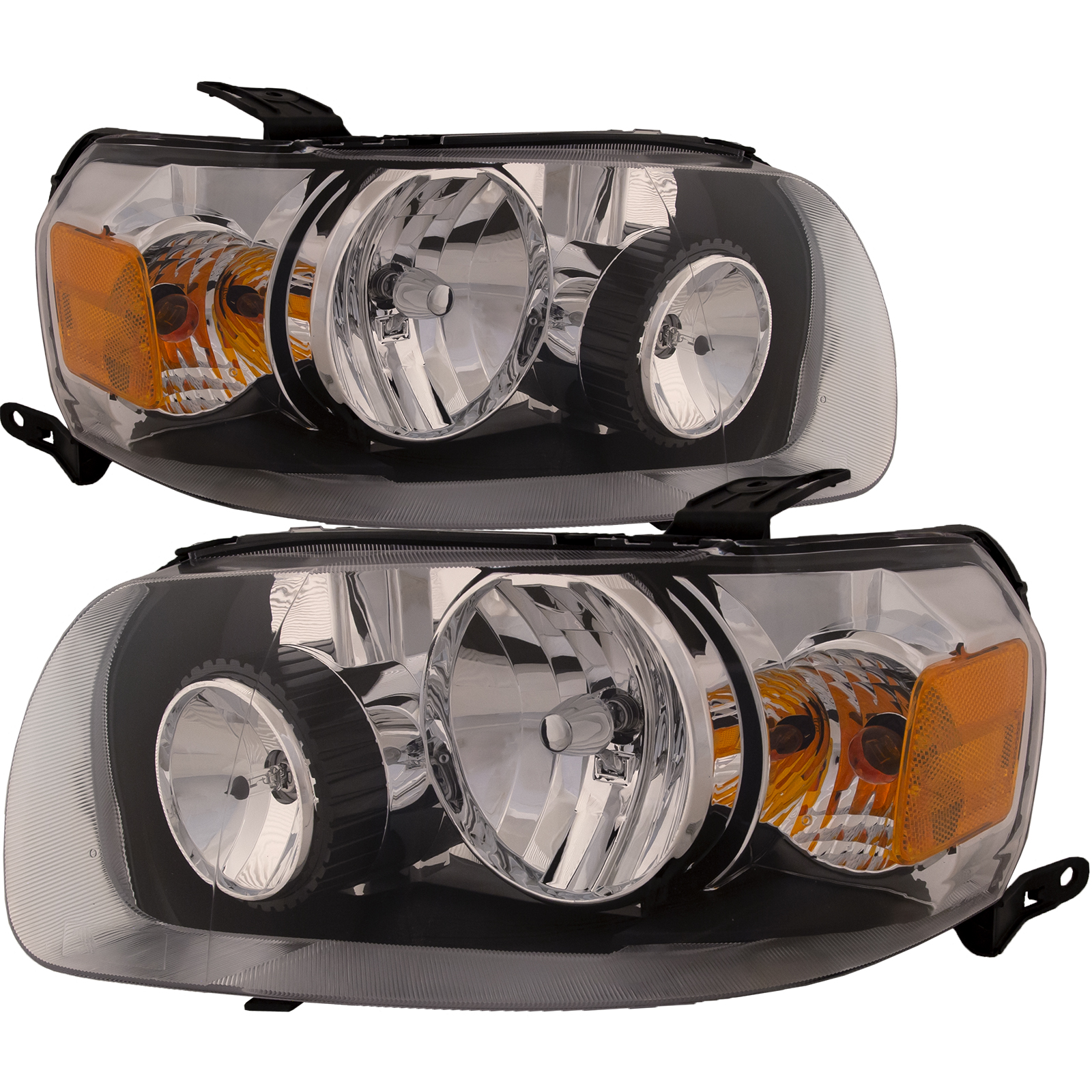 2005-2007 Ford Escape Headlights Set Fits 05-07 Ford Escape And Escape Hybrid Pair Halogen Headlamps