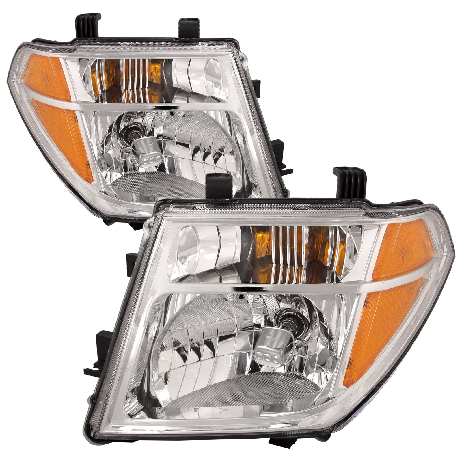 2005-2007 Nissan Pathfinder Headlights Set Halogen Chrome Driver Left Passenger Right Pair Fits 2005-2007 Nissan Pathfinder/2005-2008 Frontier