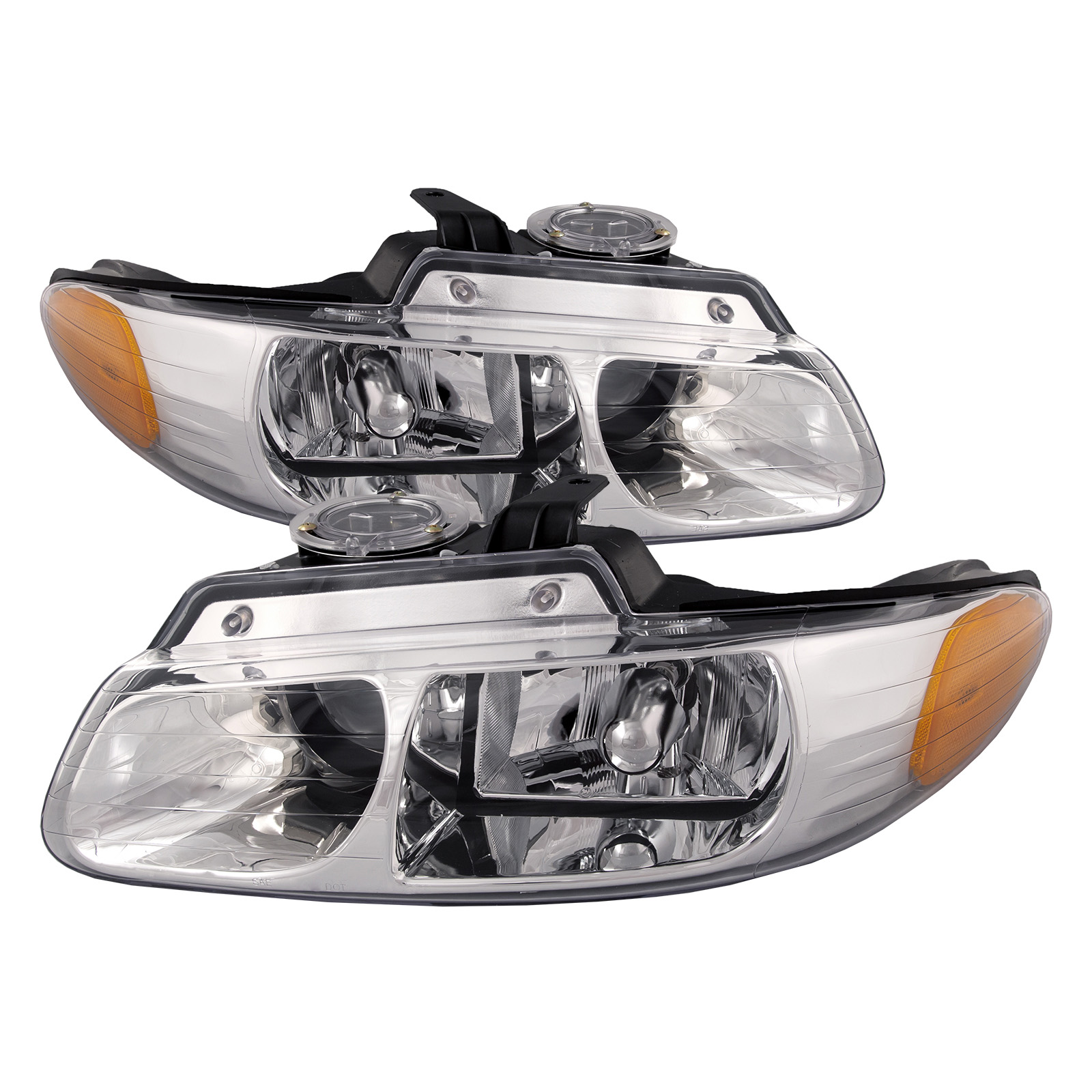 1996-1999 Caravan/Town&Country/Voyager w/Quad Headlights Set Driver Left Passenger Right Headlamps Pair Assembly